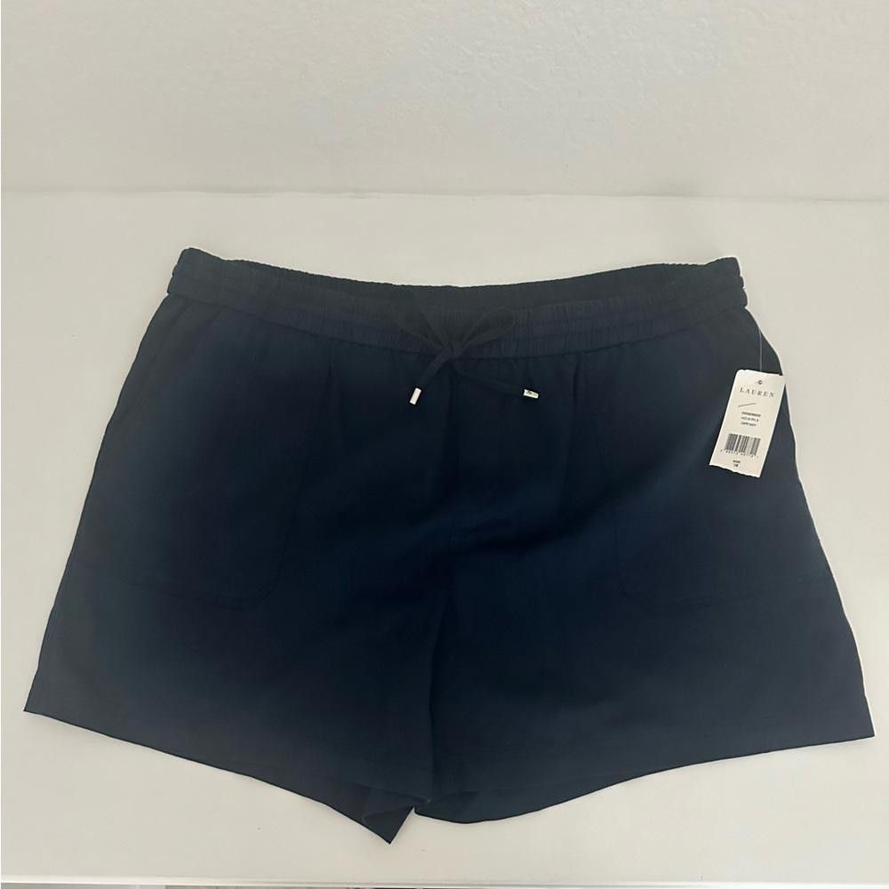 Lauren Ralph Lauren Lauren Ralph Lauren Elastic Waist Shorts Capri Navy Blue 16 Size 38" / US 16 / IT 52 - 1 Thumbnail
