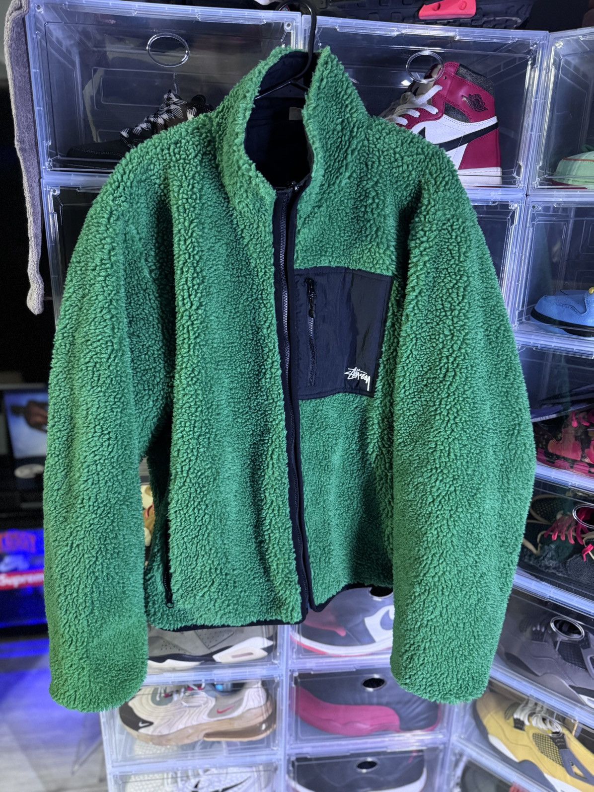 Stussy Stussy sherpa jacket green Size US XL / EU 56 / 4 - 1 Thumbnail