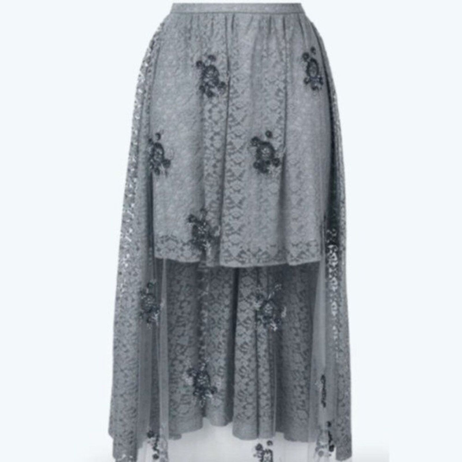Stella McCartney Stella McCartney embellished lace high low skirt Gray Size 30" / US 8 / IT 44 - 2 Thumbnail