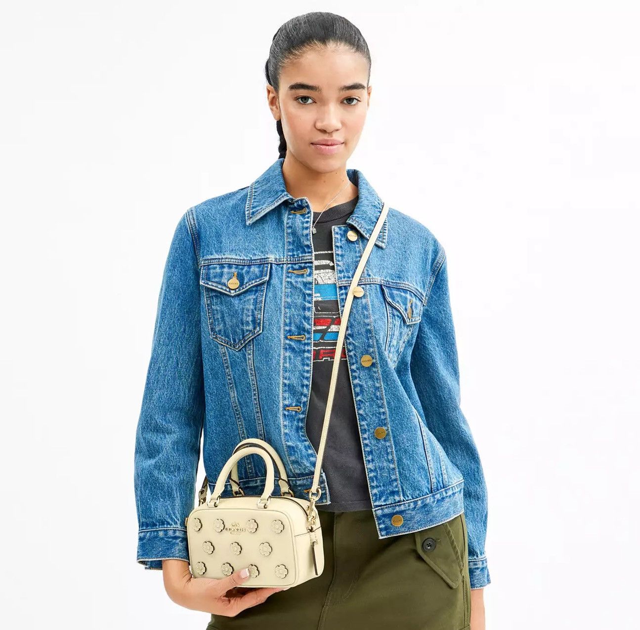 Coach Satchel Crossbody Bag With Floral Applique CAJ99 Size ONE SIZE - 5 Thumbnail