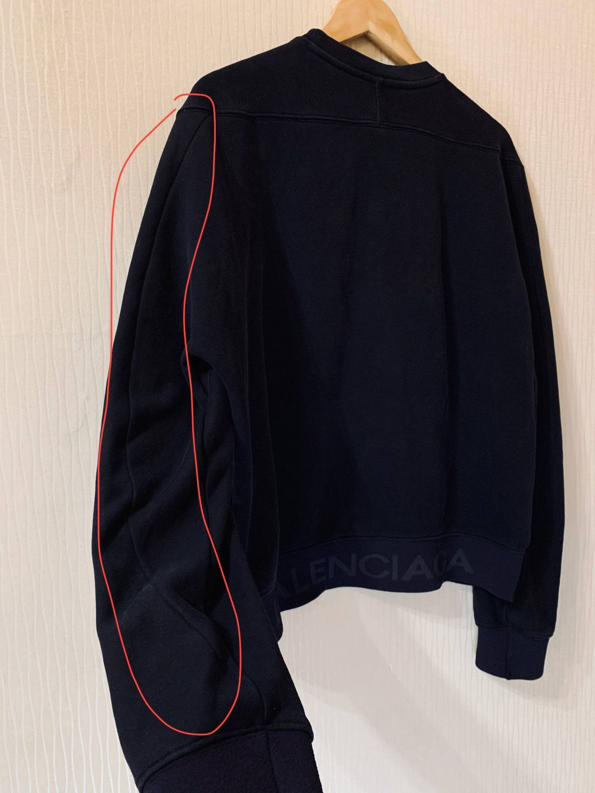 Balenciaga Balenciaga Intarsia Hem Fleece-back Cotton Sweatshirt Size US M / EU 48-50 / 2 - 6 Thumbnail