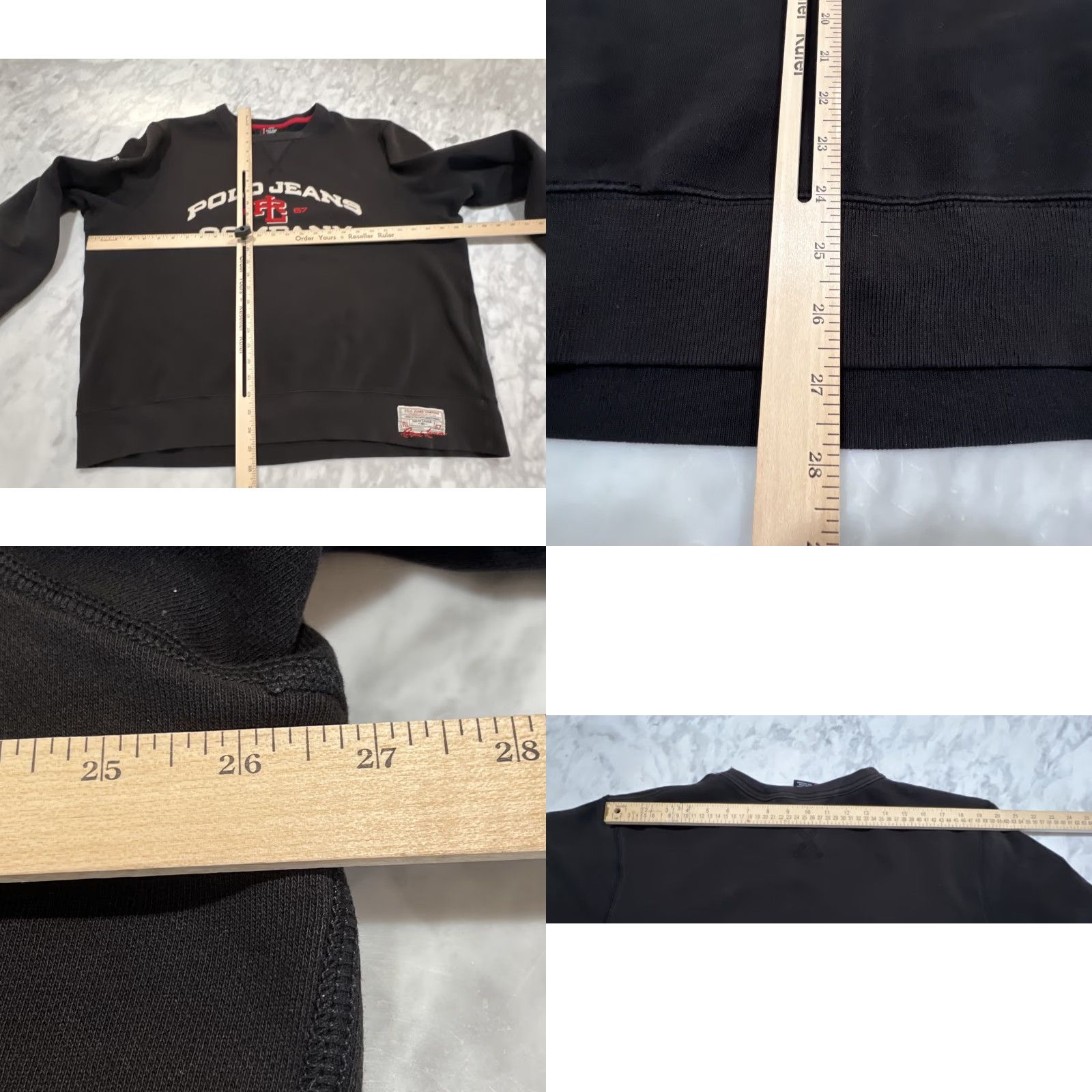 Vintage VINTAGE Ralph Lauren Polo Jeans Co. Crewneck Sweatshirt Men XL Black 90s Embroidered Fleece Heavyweight Pullover Size US XL / EU 56 / 4 - 8 Thumbnail