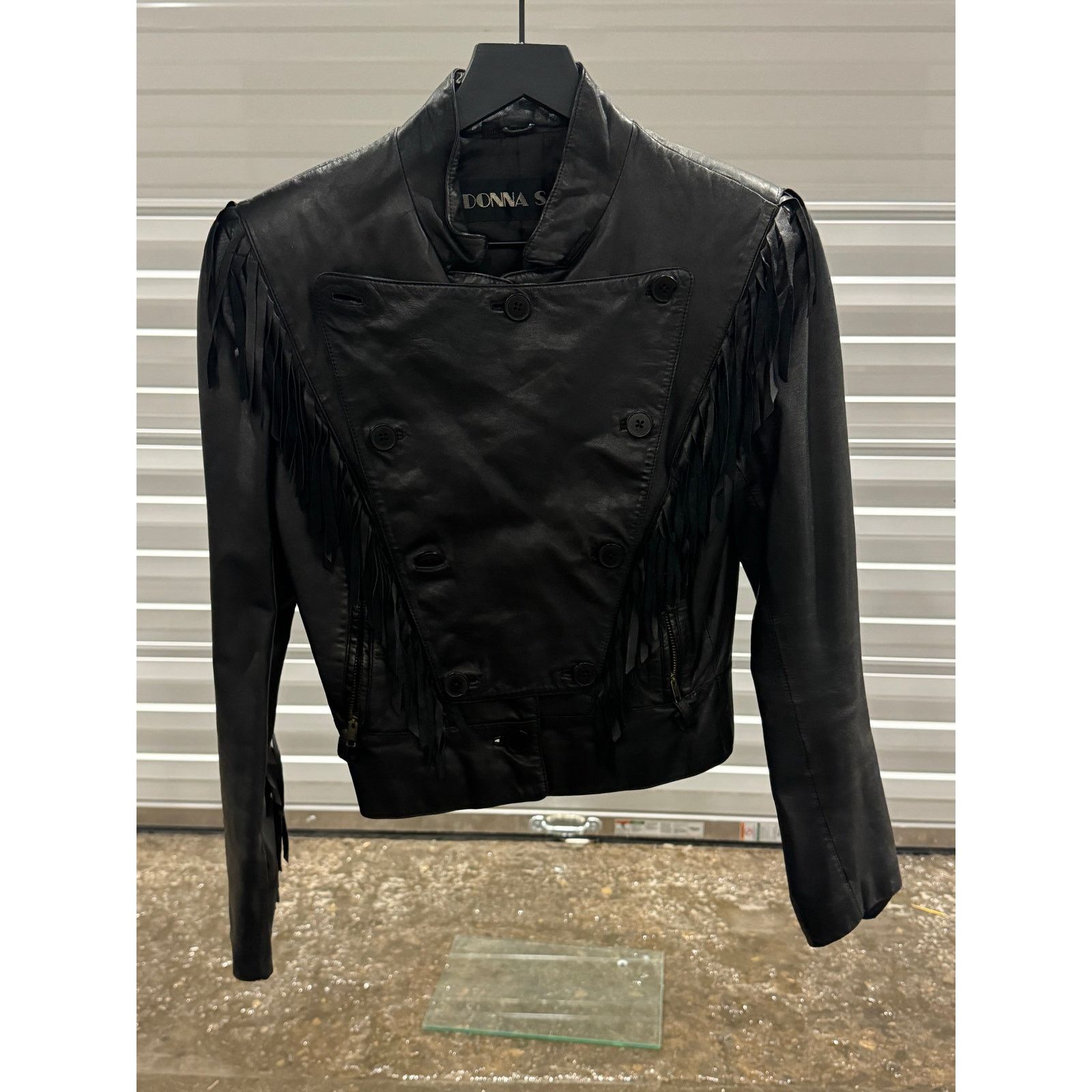 Vintage vtg 90s donna sacs leather jacket Size S / US 4 / IT 40 - 3 Thumbnail