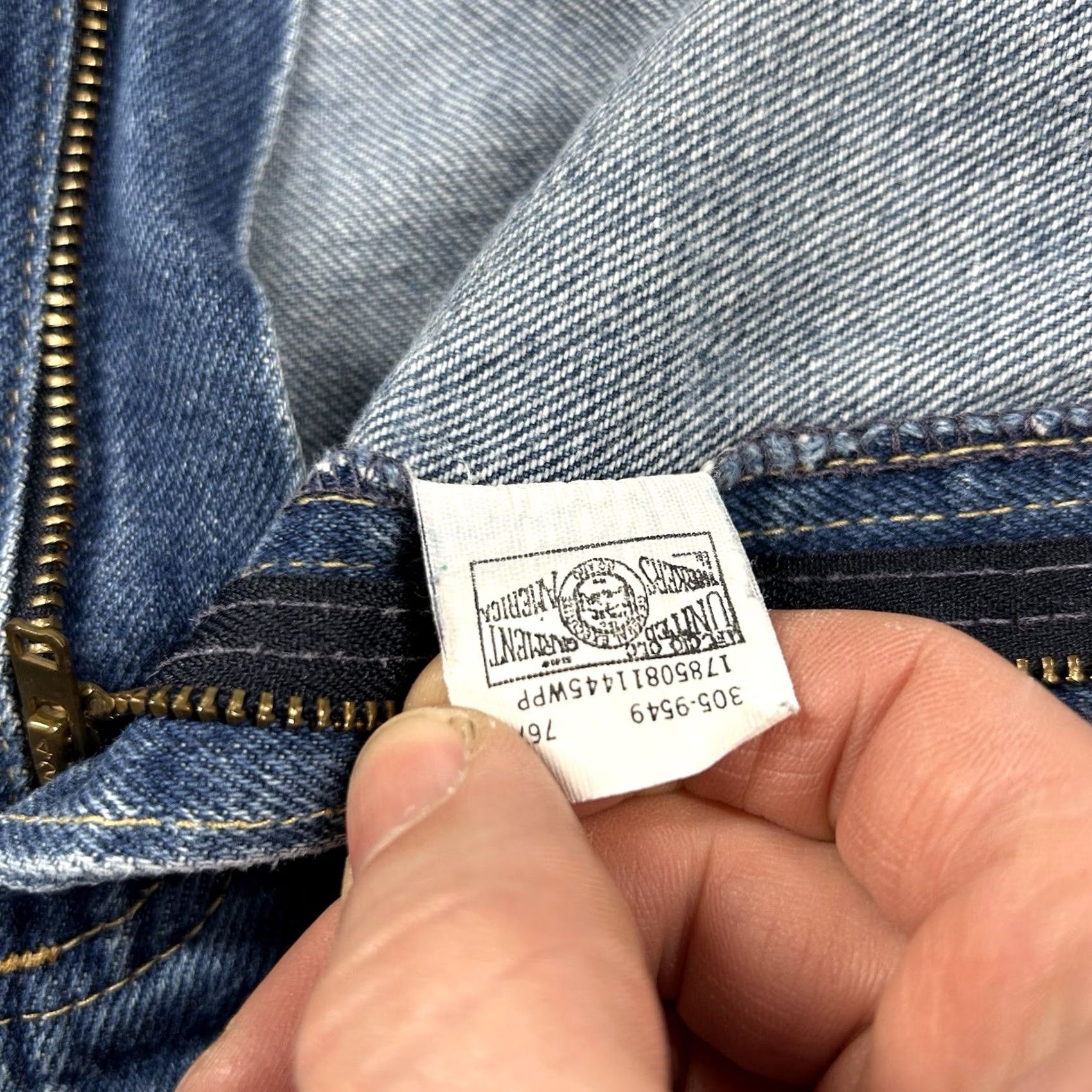 Lee VINTAGE Lee Jeans Womens 16L Long 28x32 High Rise 80s 90s Mom Straight Riders Jeans 5-Pocket Denim Blue 100% Cotton Womens Size 38" / US 16 / IT 52 - 5 Thumbnail