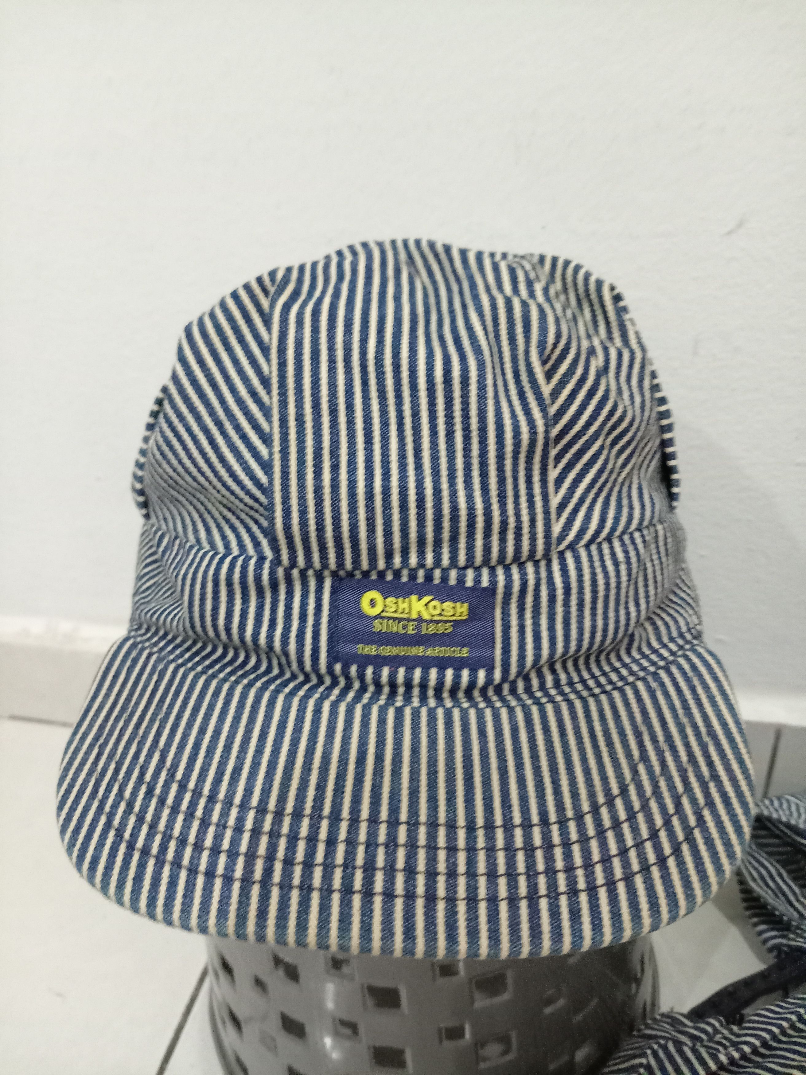 Oshkosh × Vintage Vintage OshKosh B'Gosh Hat Stripe Conductor's railroad Size ONE SIZE - 1 Thumbnail