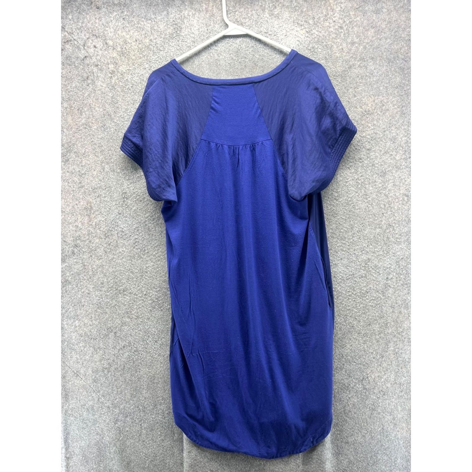 Vintage Chico's Blouse Tunic Womens 1 Blue V-Neck Short Sleeve Lined High Low Top Shirt Casual Summer Womens Size XS / US 0-2 / IT 36-38 - 7 Thumbnail