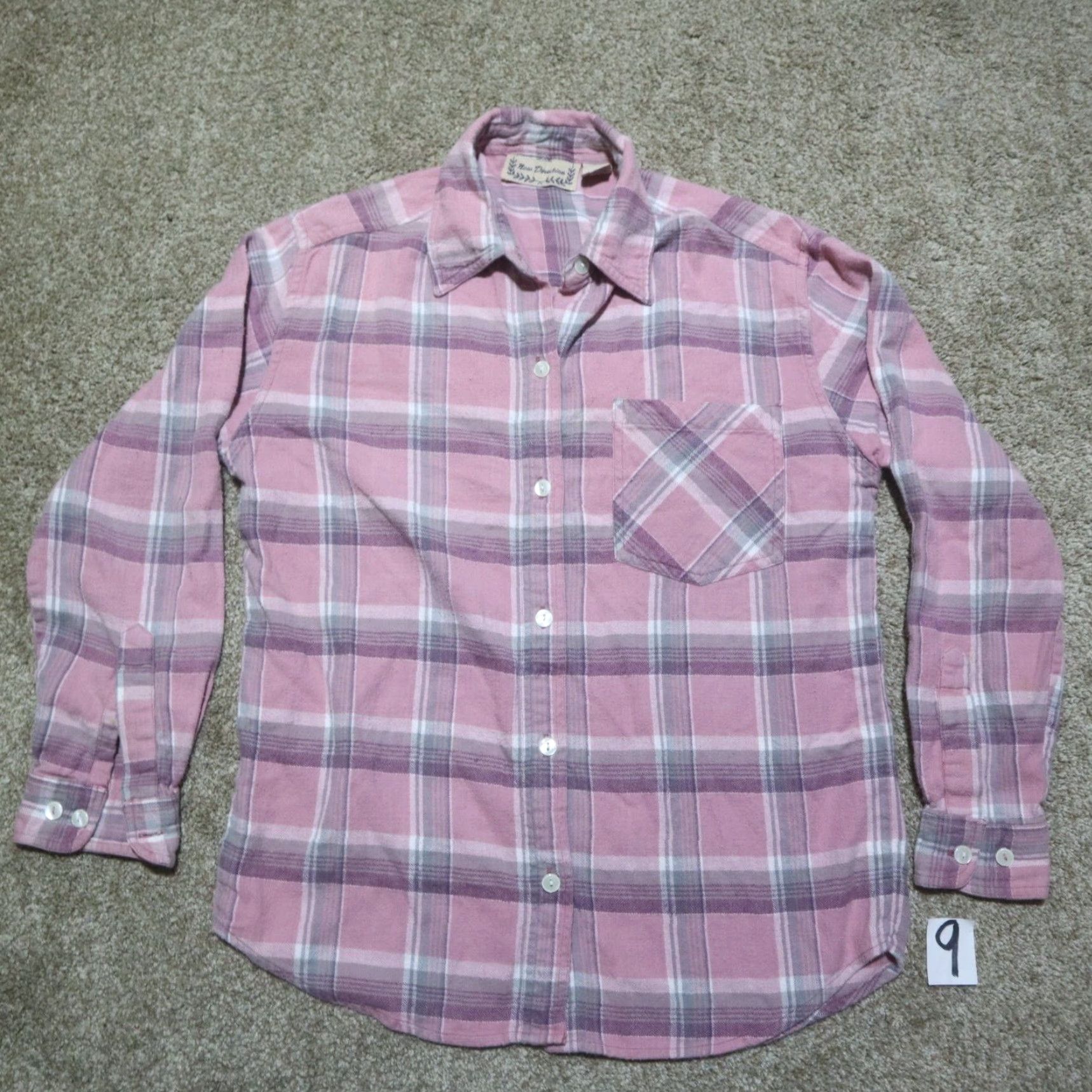 Pinko Vintage New Directions Pink Plaid Fleece Shirt Women's Small Long Sleeve Pullover Size S / US 4 / IT 40 - 2 Thumbnail