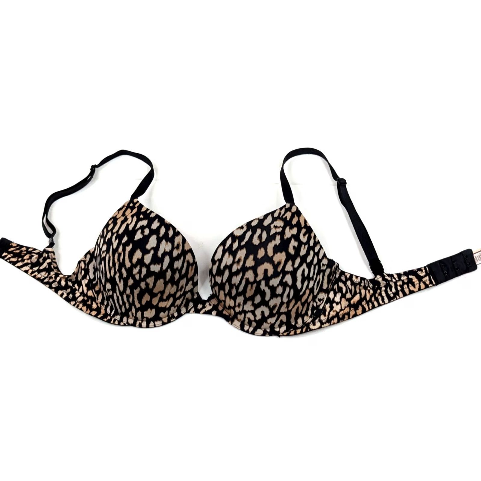 Victoria's Secret Victoria's Secret Leopard Push Up Bra Women 34D Underwire 406471 Black Yellow EUC Size ONE SIZE - 2 Thumbnail