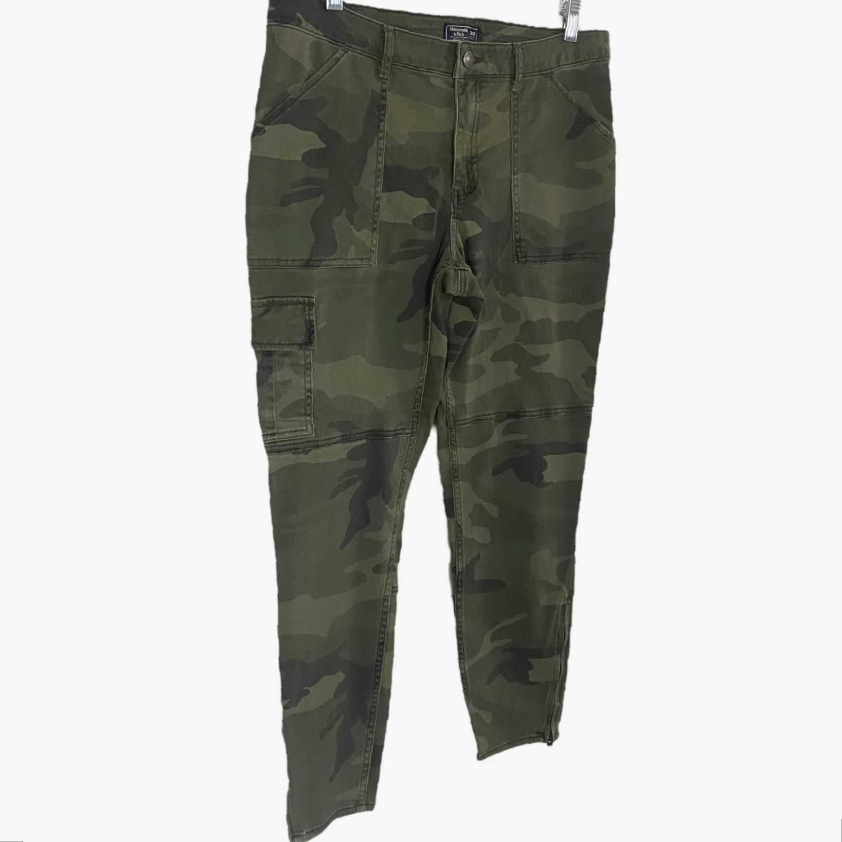 Abercrombie & Fitch Abercrombie & Fitch Cargo Skinny Ankle-Zip Pants Women's Size 30 Green Camo Size 30" / US 8 / IT 44 - 3 Thumbnail