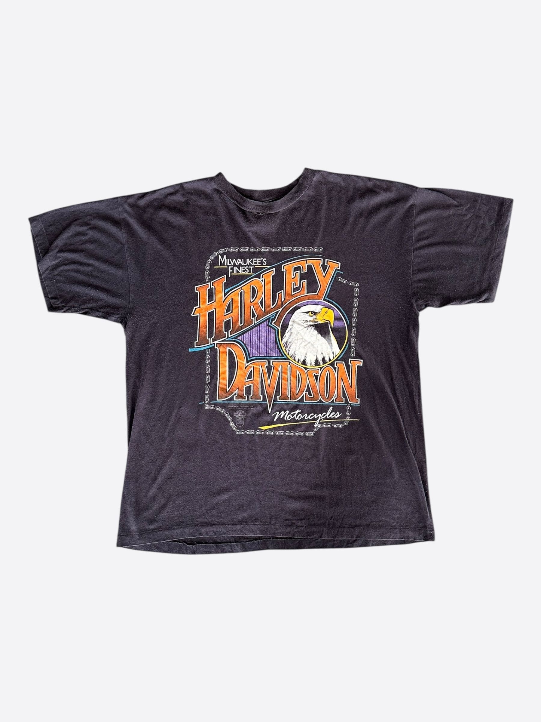 Vintage Vintage Black Harley-Davidson Milwaukee Graphic T-Shirt Size US XL / EU 56 / 4 - 1 Thumbnail