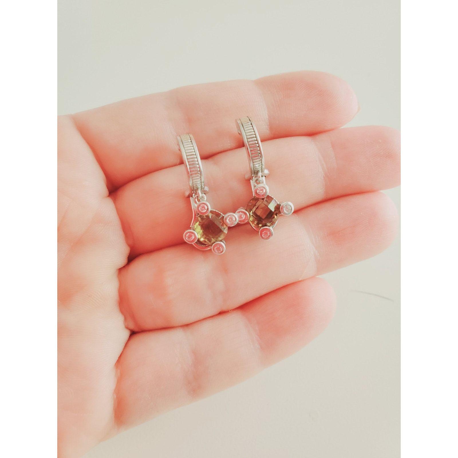 Judith Ripka Judith Ripka Sterling Silver Smoky Quartz CZ Dangle Drop Size ONE SIZE - 3 Thumbnail