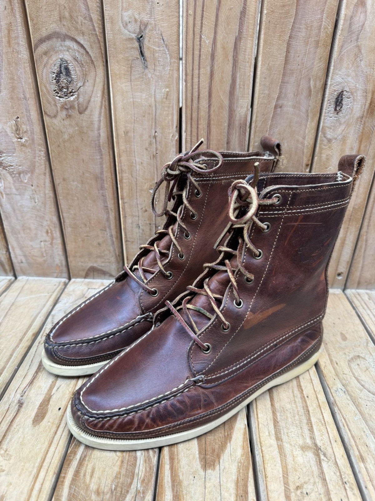 Red Wing Red Wing For J.Crew brown wabasha leather boots US 5 E UK 4 Size US 5 / EU 37 - 17 Thumbnail