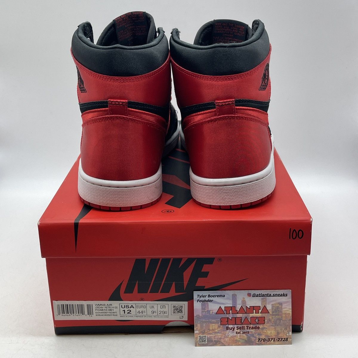 Nike Wmns air Jordan 1 high satin bred Size US 12 / EU 45 - 3 Thumbnail