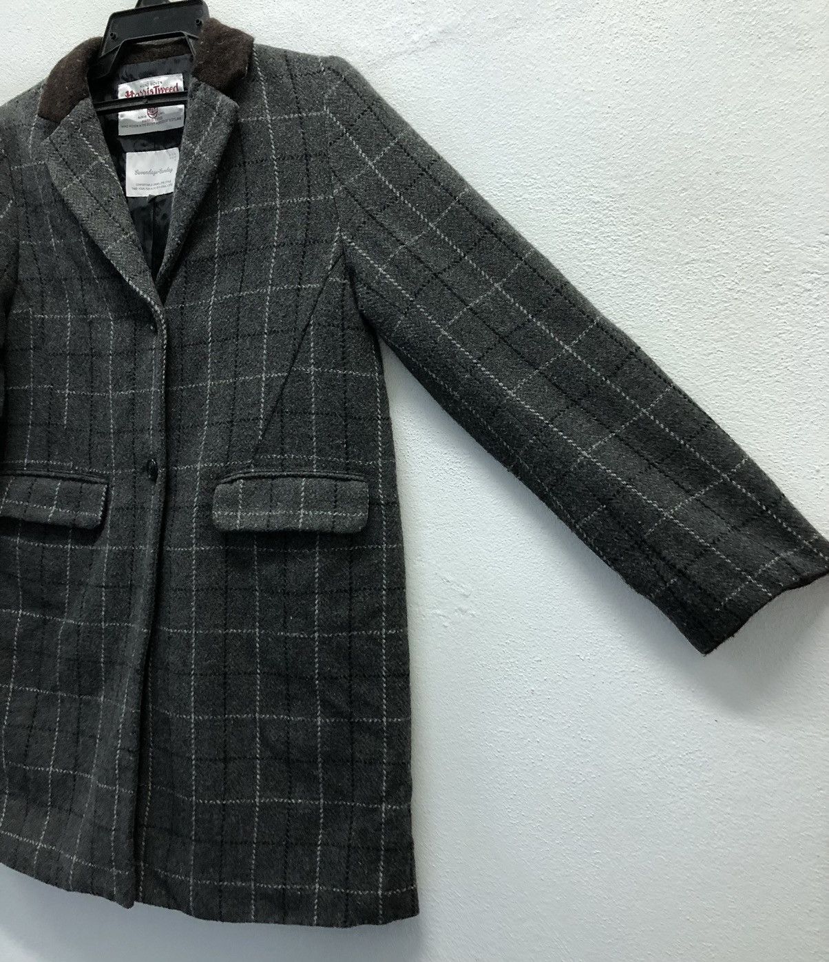 Harris Tweed Vintage Hand Hoven Harris Tweed Wool Coat Size L / US 10 / IT 46 - 3 Thumbnail