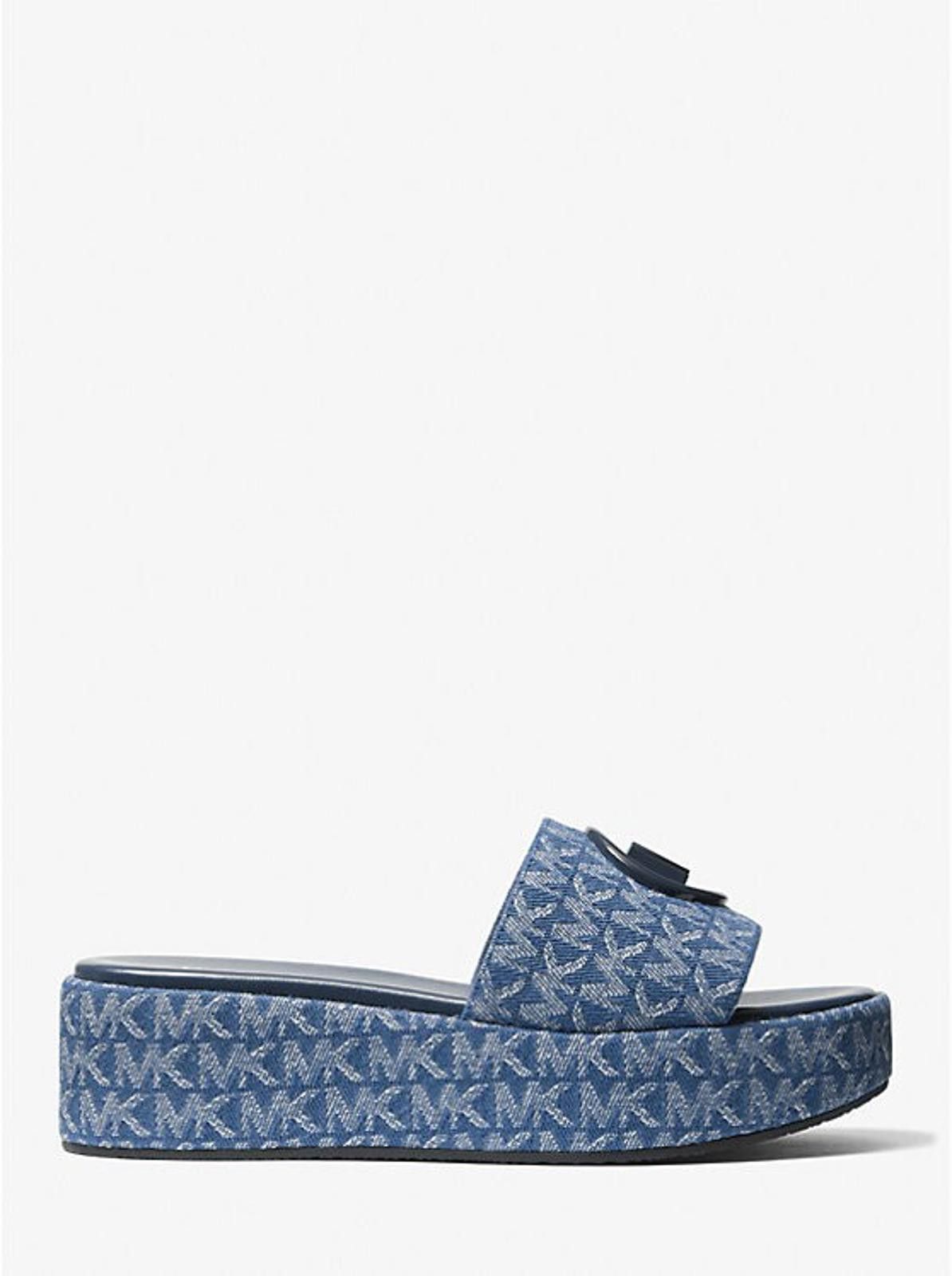Michael Kors Women's Michael Kors Sadler Wedge Sandals Signature 7 M NEW Size US 7 / IT 37 - 3 Thumbnail
