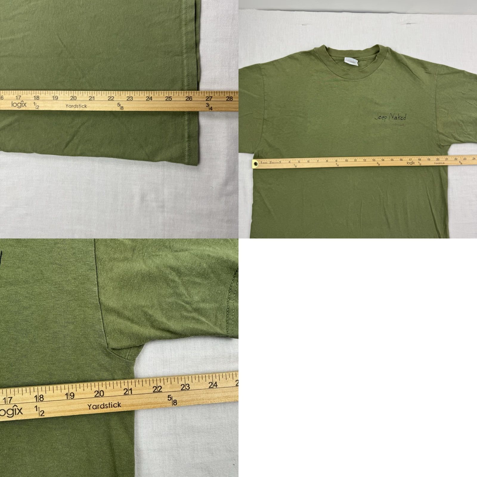 Hanes VINTAGE Hanes Jeep Naked T-Shirt Adult Large Green 90s Funny Hipster Mens Size US L / EU 52-54 / 3 - 8 Thumbnail