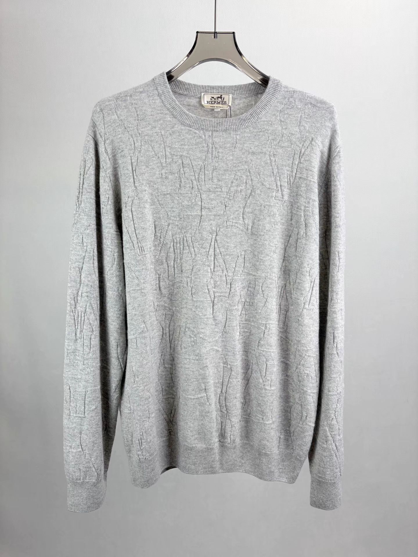 Hermes HERMES Grey Cashmere Knit Sweater K1 Size US XXL / EU 58 / 5 - 1 Thumbnail