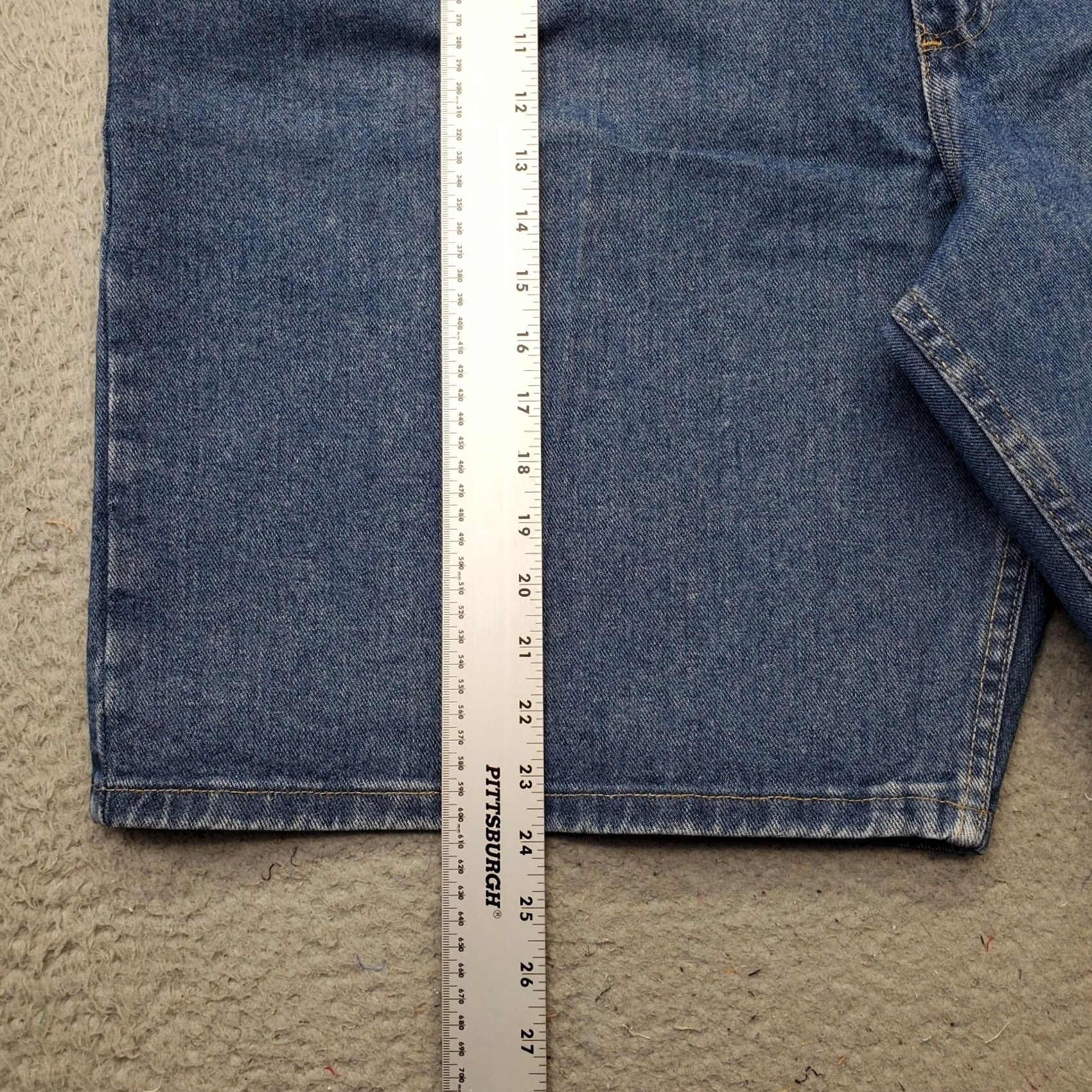 Wrangler Wrangler Mens Blue Carpenter Shorts 48 Bermuda 5-Pocket Flat Front Relaxed Fit High Rise Denim 100% Cotton Summer Outdoor Casual Travel Mens Size US 32 / EU 48 - 3 Thumbnail