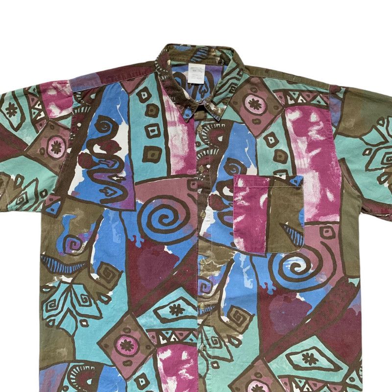 Vintage Vintage summer shirt with crazy patterns Size US L / EU 52-54 / 3 - 3 Thumbnail