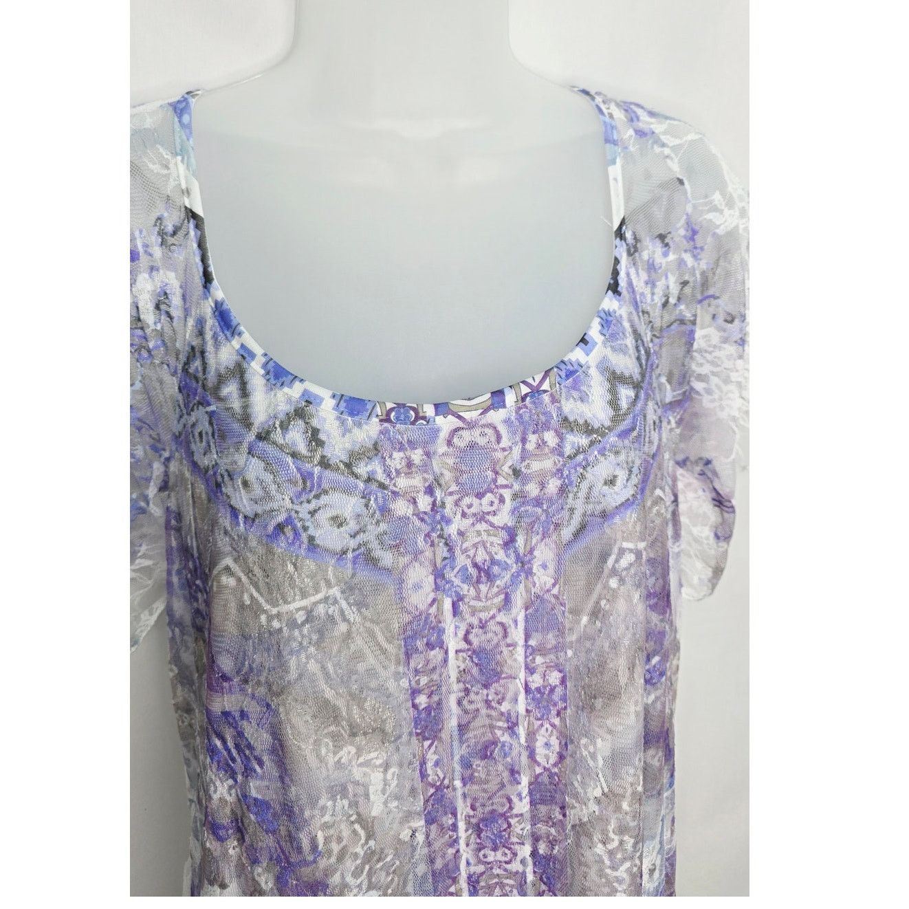 Other Womens 2X Sheer Lace Tunic Top Boho Fairycore Romantic Size XXL / US 16-18 / IT 52-54 - 3 Thumbnail