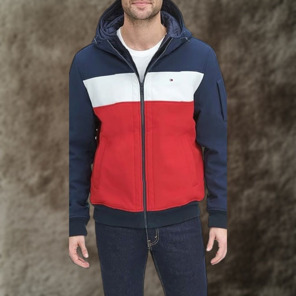 Tommy Hilfiger Tommy Hilfiger Men's Soft Shell Active Filled Bomber Jacket Sz 2X Tall Navy/Red Size US XXL / EU 58 / 5 - 1 Thumbnail