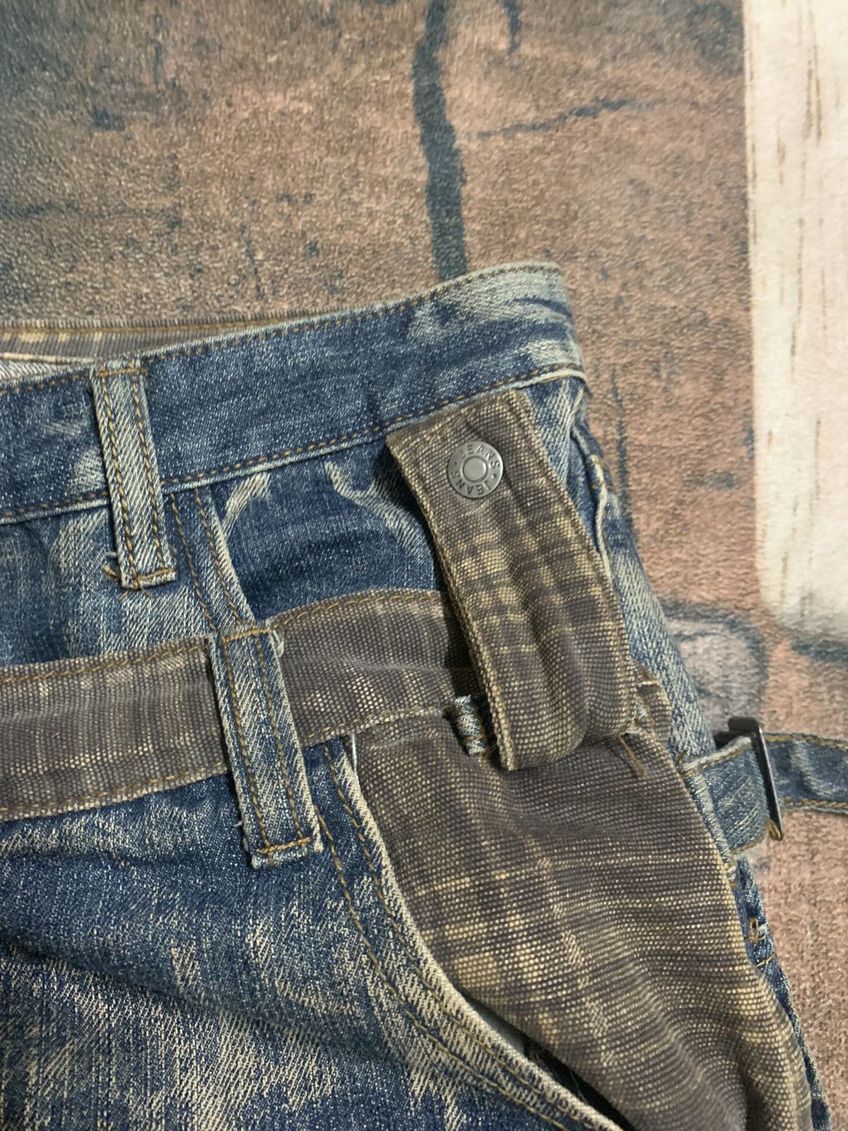 RUSTY LEVIS CARGO CUSTOM DOUBLE WAIST PUNK DESIGNER INSPIRED
