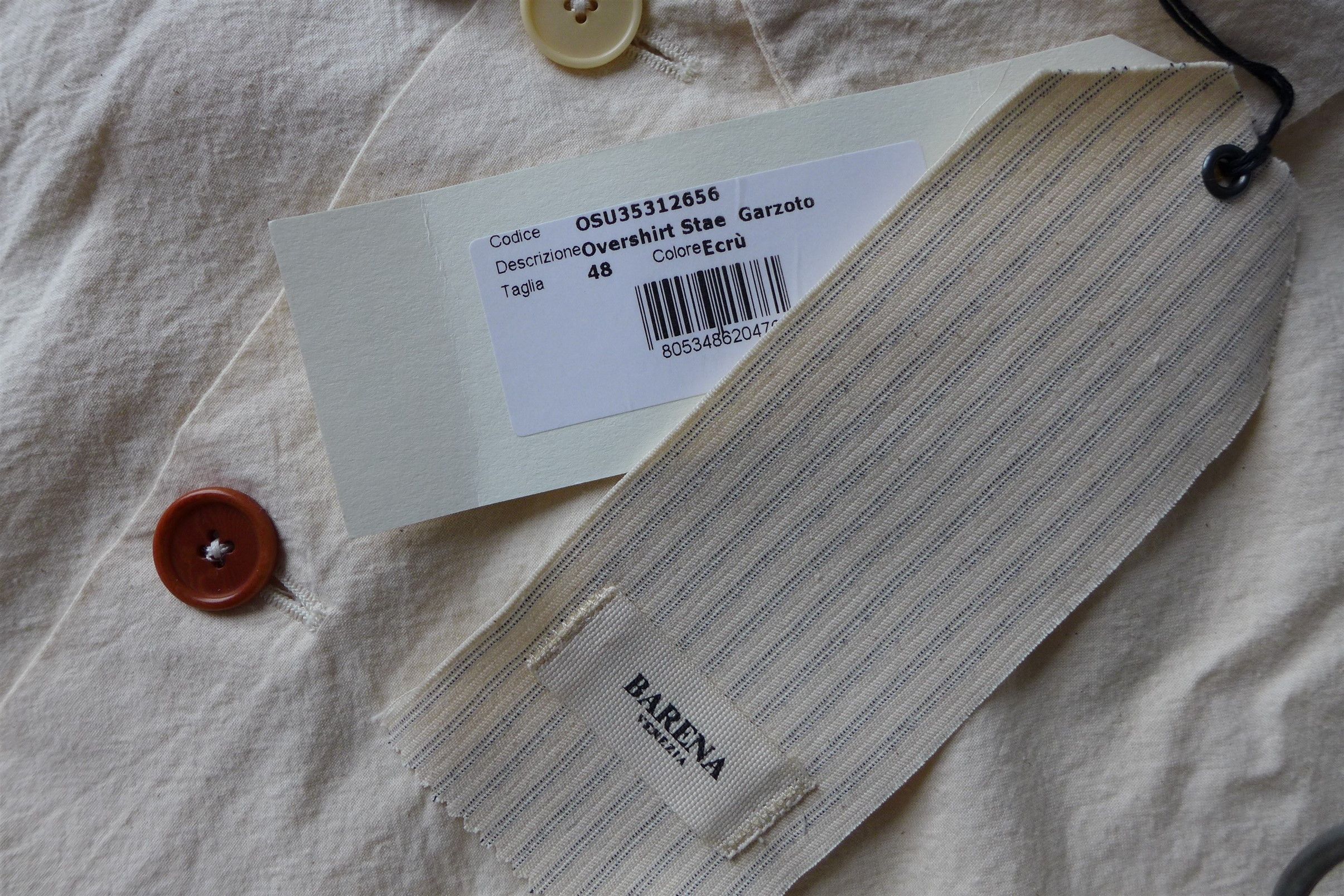 Barena Barena Oversized Stae Garzoto Overshirt - Ecru Cotton Size US XL / EU 56 / 4 - 17 Thumbnail