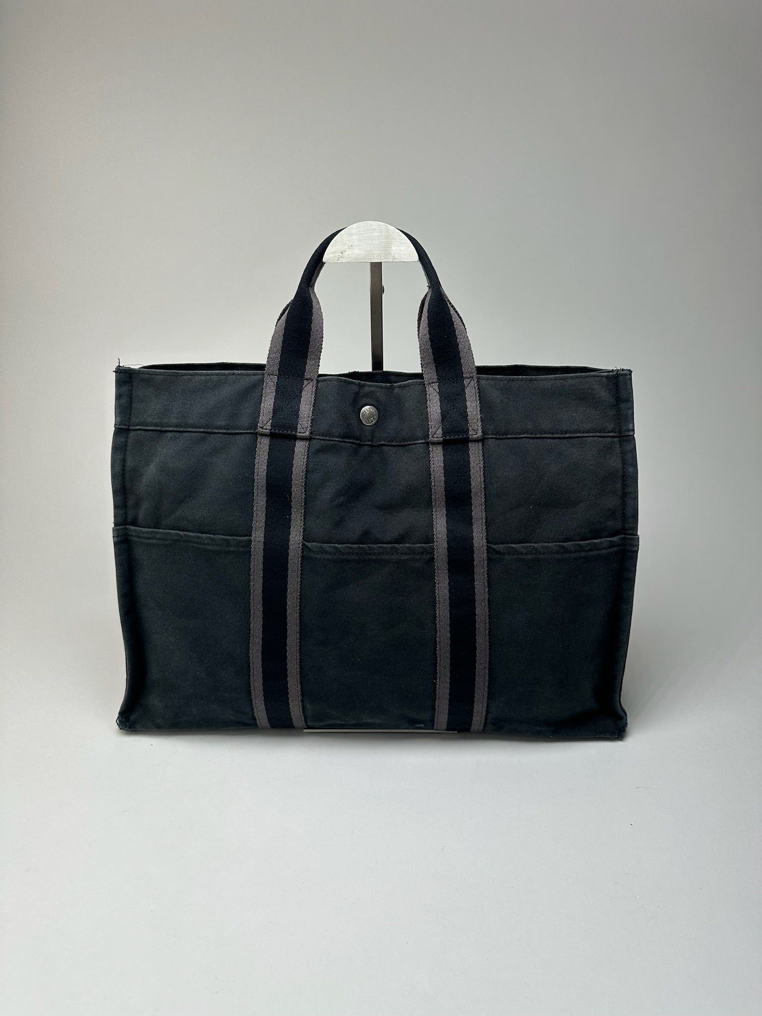 Other Vintage Hermes Cotton Shopper Bag Black Size ONE SIZE - 1 Thumbnail