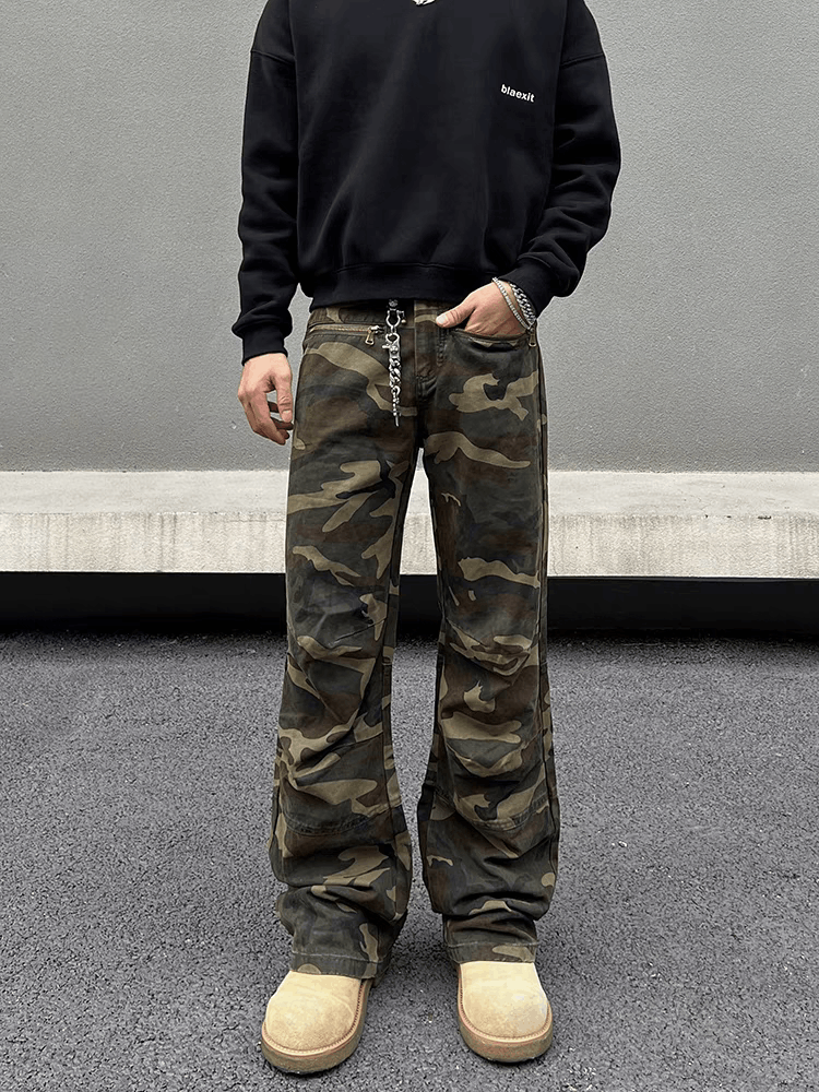 Vintage punk fade camo military cargo flared pants Size US 32 / EU 48 - 7 Thumbnail