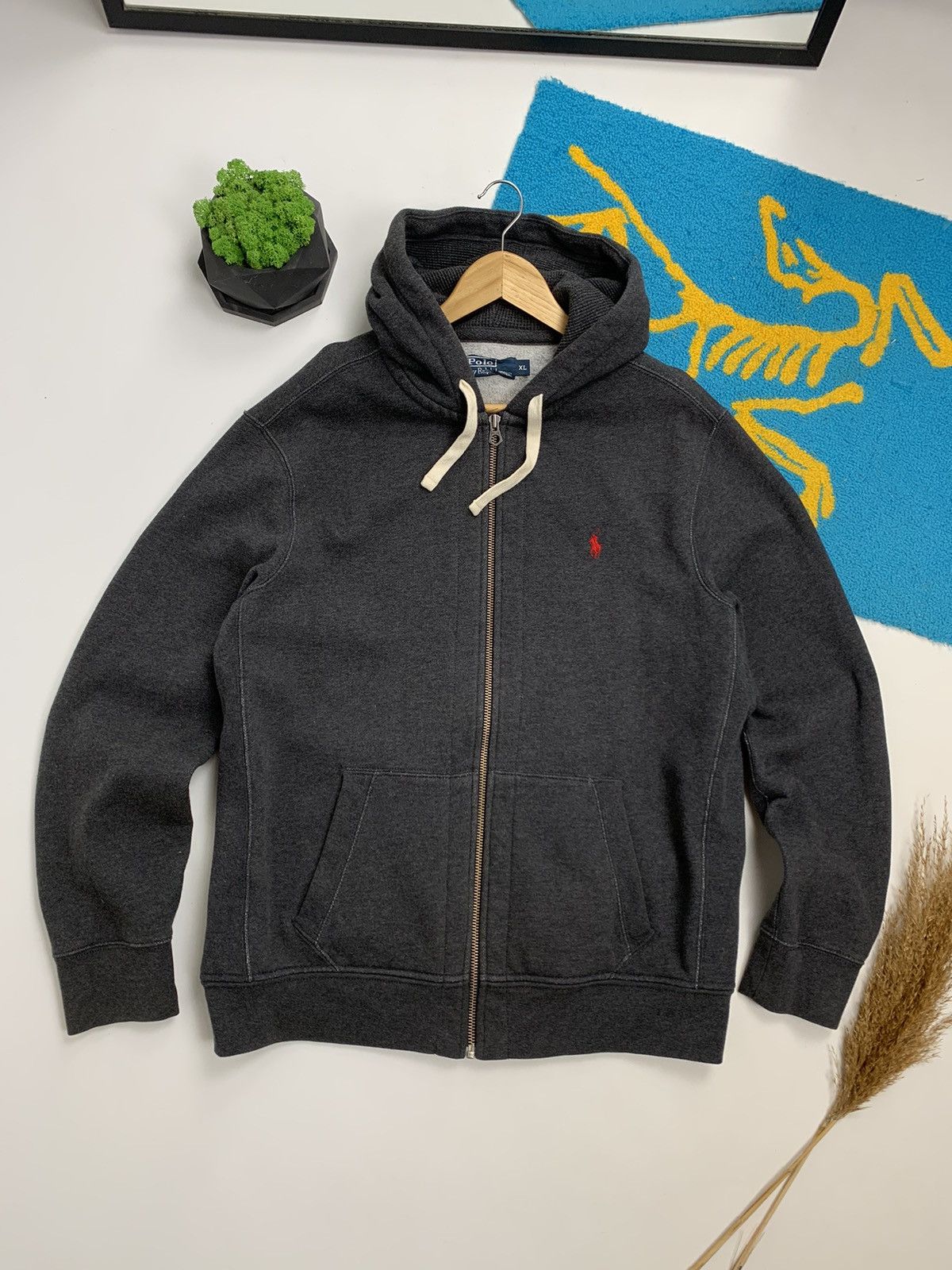 Ralph Lauren × Vintage Vintage 90’s Ralph Lauren Heavy Cotton Zip Hoodie Size US XL / EU 56 / 4 - 2 Thumbnail