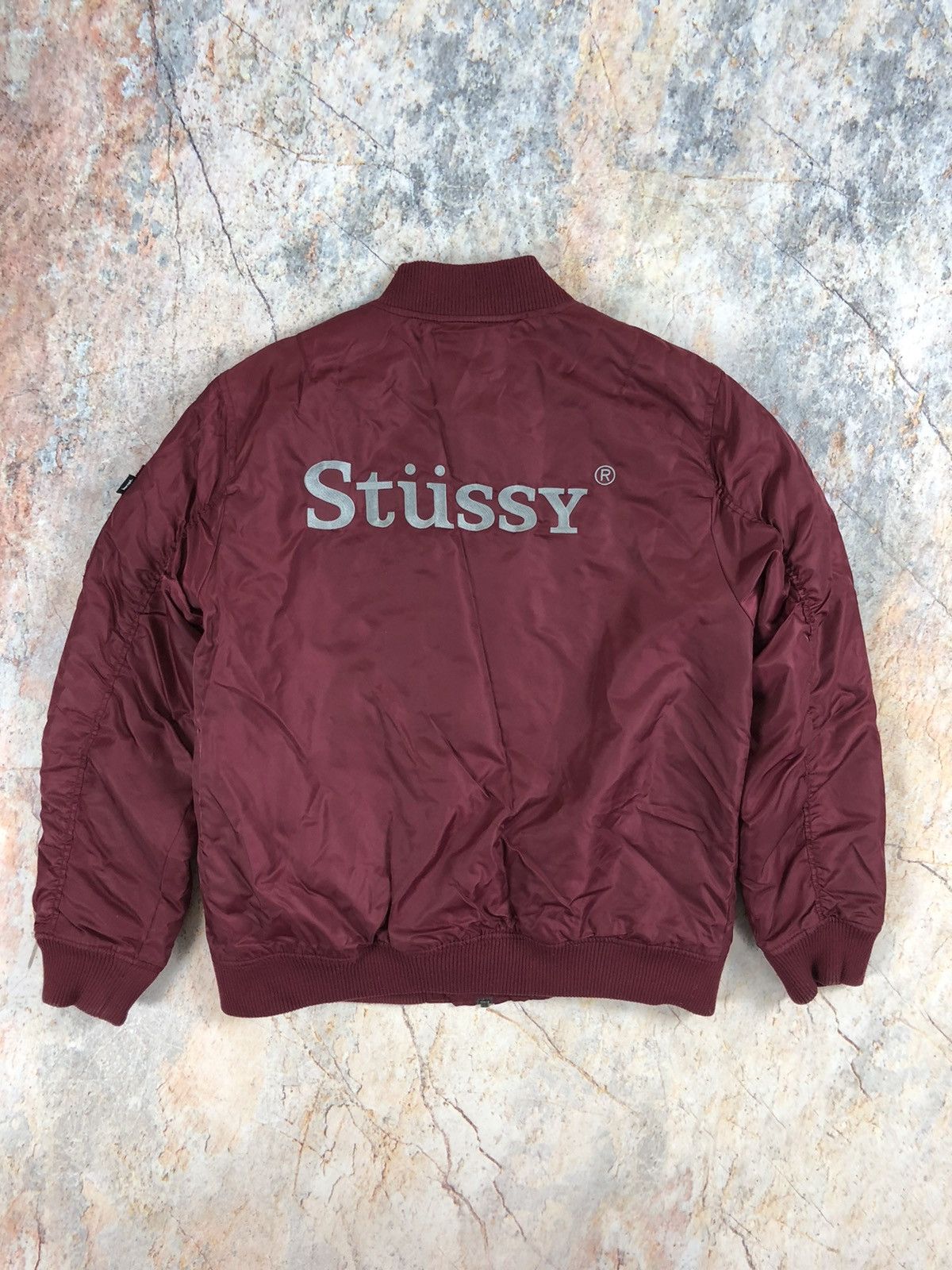 image of Stussy Violet Big Logo Bomber Fast Ship, Men's (Size Large)