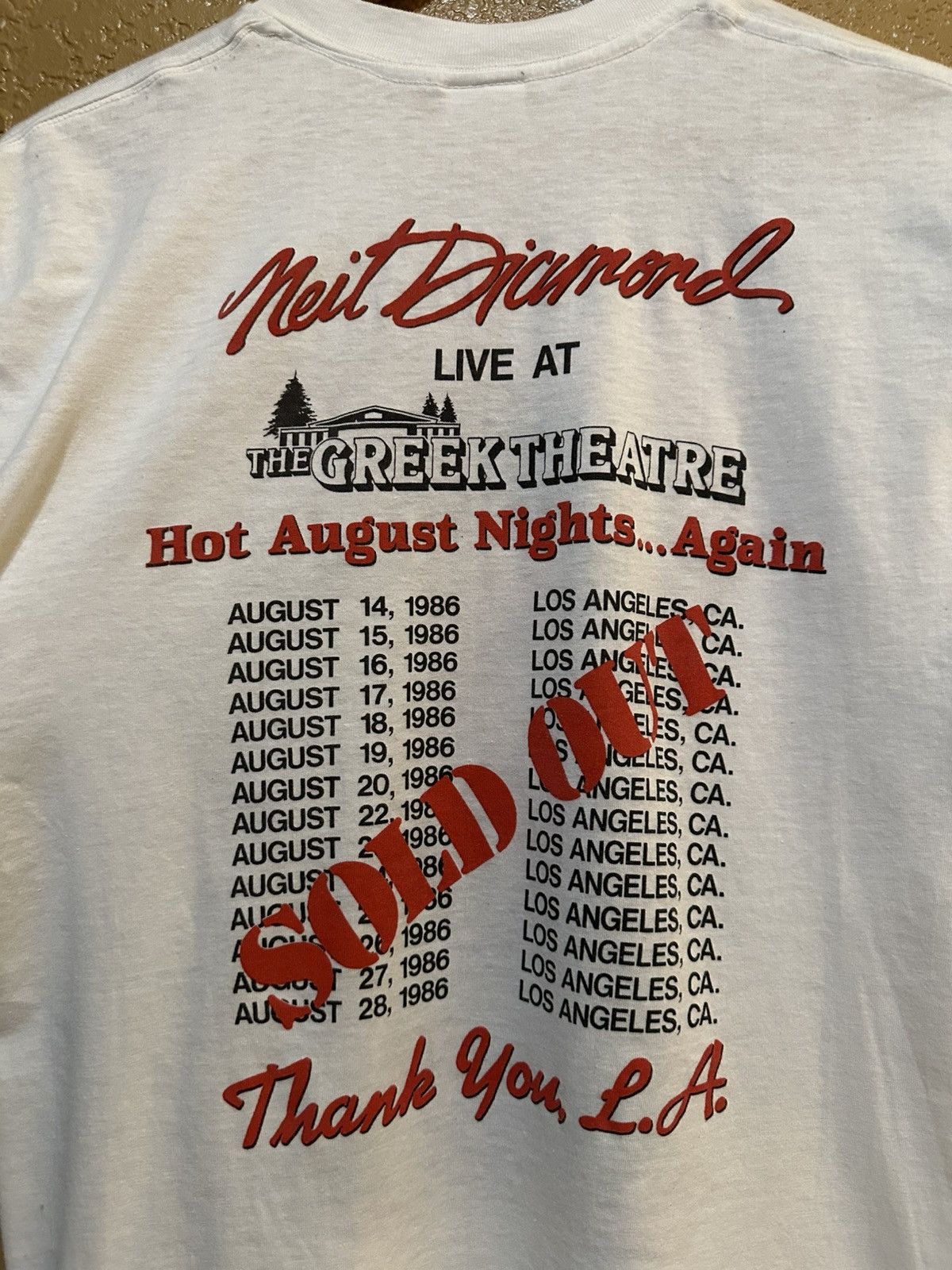 Vintage 1986 Neil Diamond The Greek Theatre LA tee shirt Size US XL / EU 56 / 4 - 4 Thumbnail