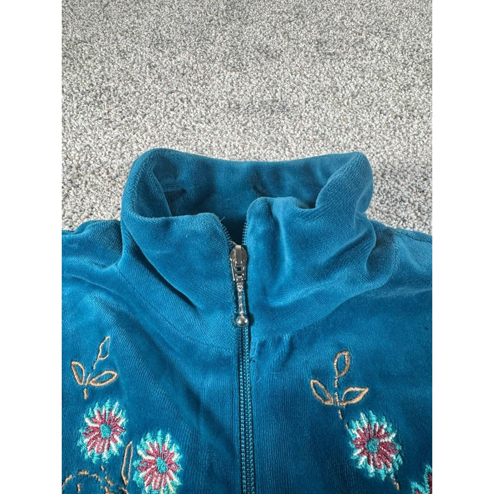 Architect Vintage 90s Y2K Velvet Jacket Small Embroidered Cottagecore Size S / US 4 / IT 40 - 3 Thumbnail