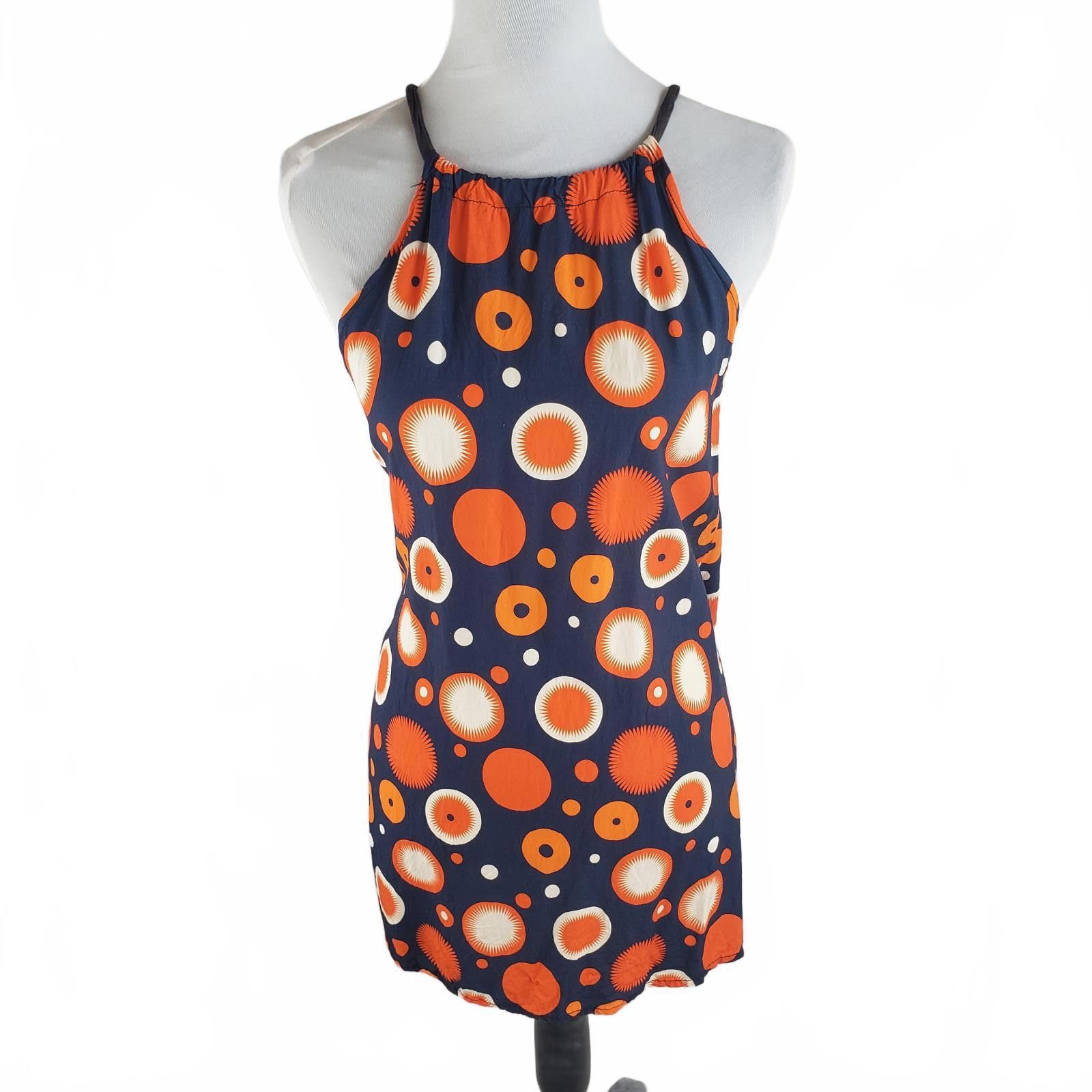 Designer Retro Halter Dress with Dot Print Size S / US 4 / IT 40 - 1 Thumbnail