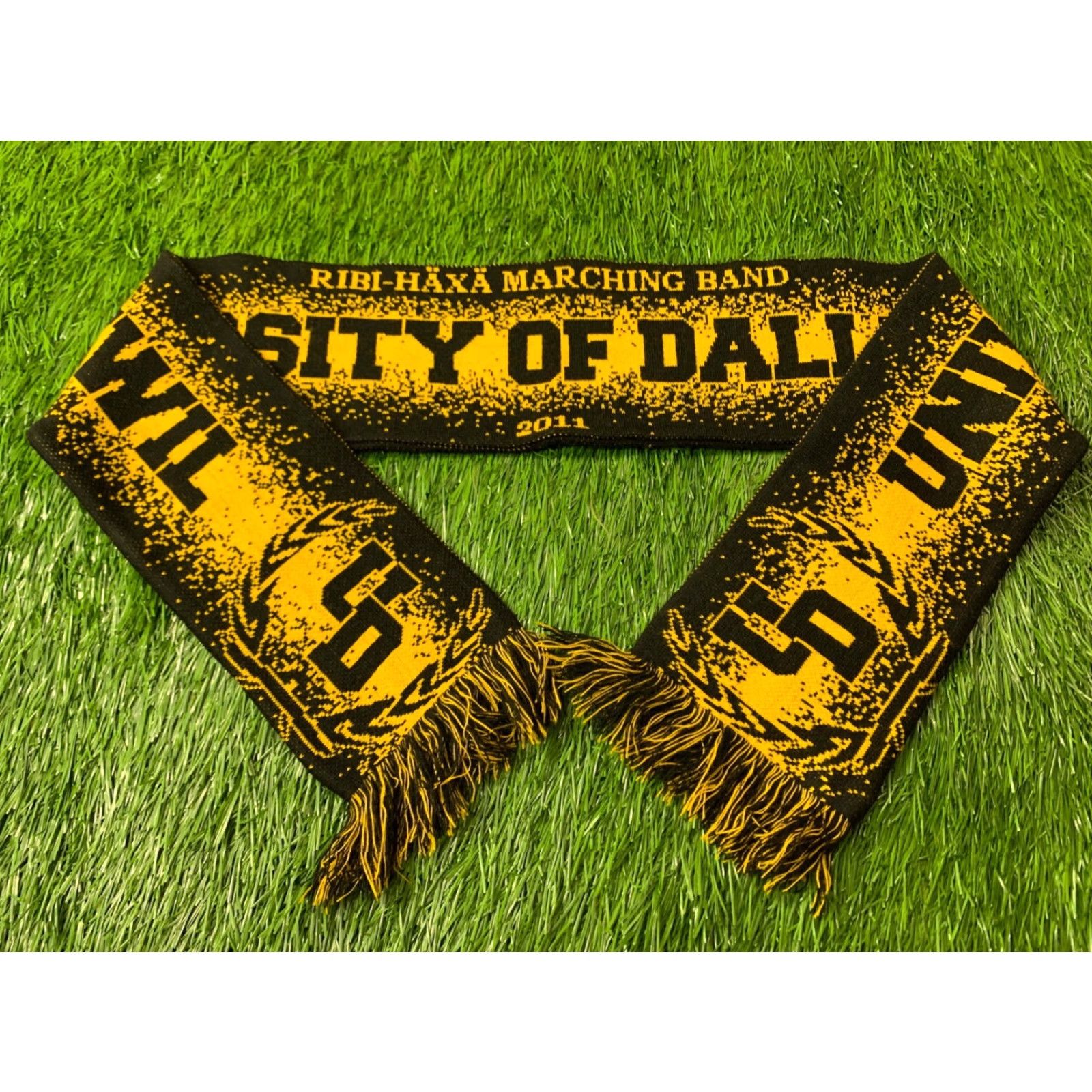 Vintage UNIVERSITY OF DALLENWIL UD SCARF One Size Mens Black Yellow Size ONE SIZE - 2 Thumbnail