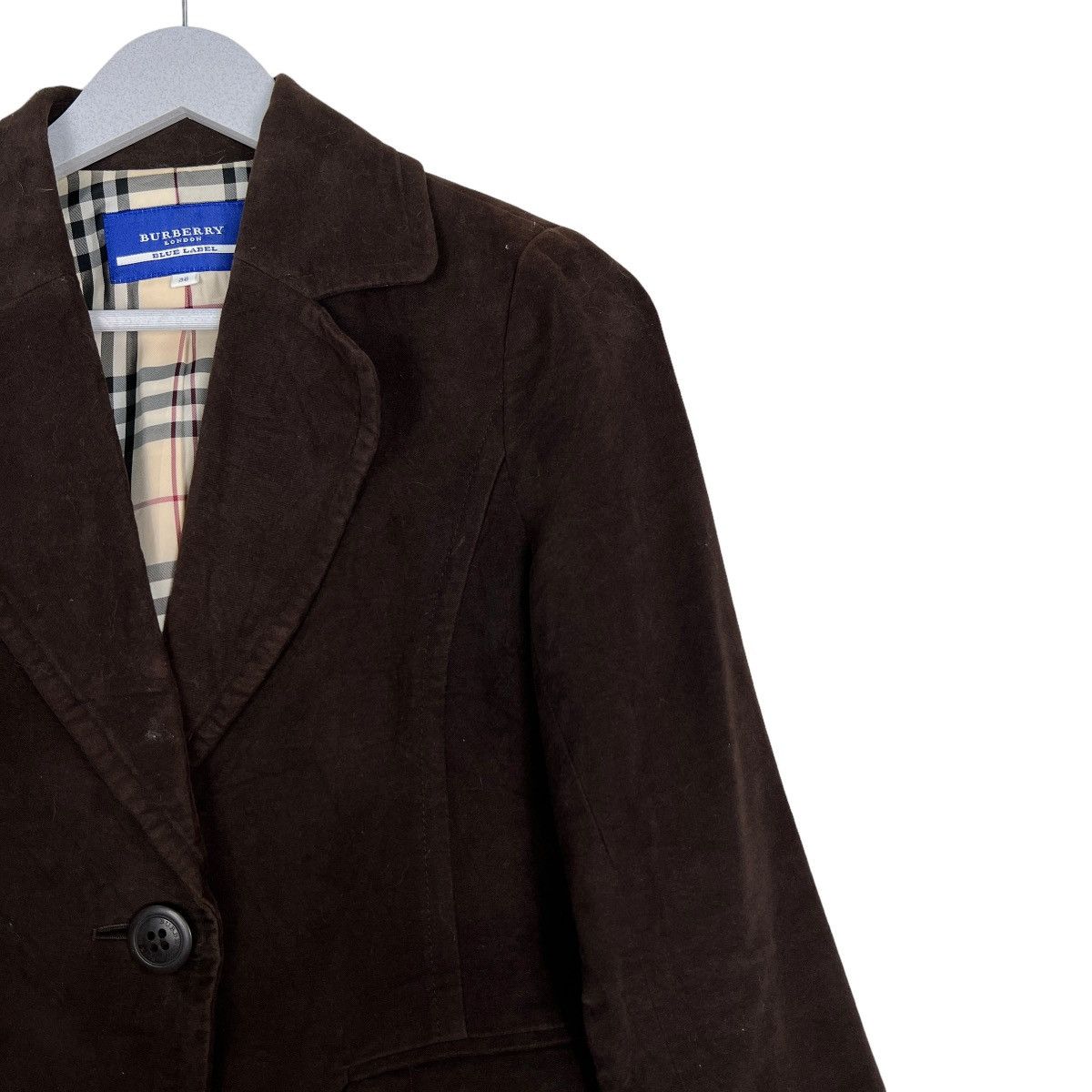 Burberry 🔥 BURBERRY MOLESKIN NOVA CHECK JACKET Size XS / US 0-2 / IT 36-38 - 6 Thumbnail