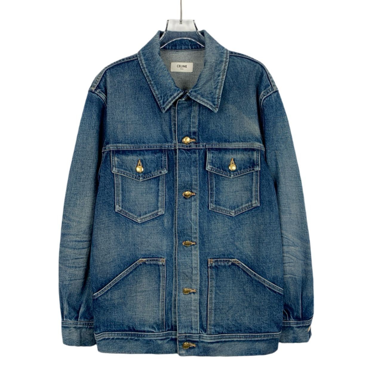 CELINE｜DENIM JACKETS (TRUCKER JACKET IN CLEAN DARK UNIO Celine Trucker jacket in clean dark union wash denim | Grailed