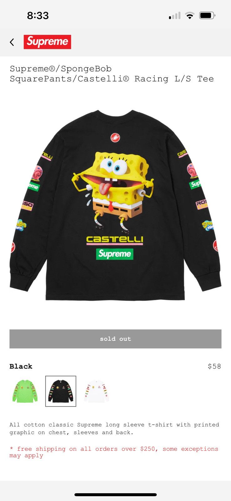Supreme Supreme®/SpongeBob SquarePants/Castelli® Racing L/S
