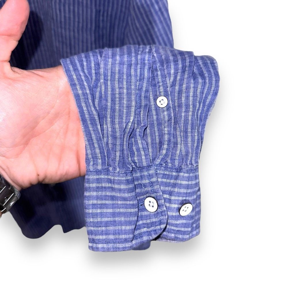 Rodd & Gunn Rodd & Gunn Blue Stripe 100% Linen S/F Button Up Shirt XL Size US XL / EU 56 / 4 - 6 Thumbnail