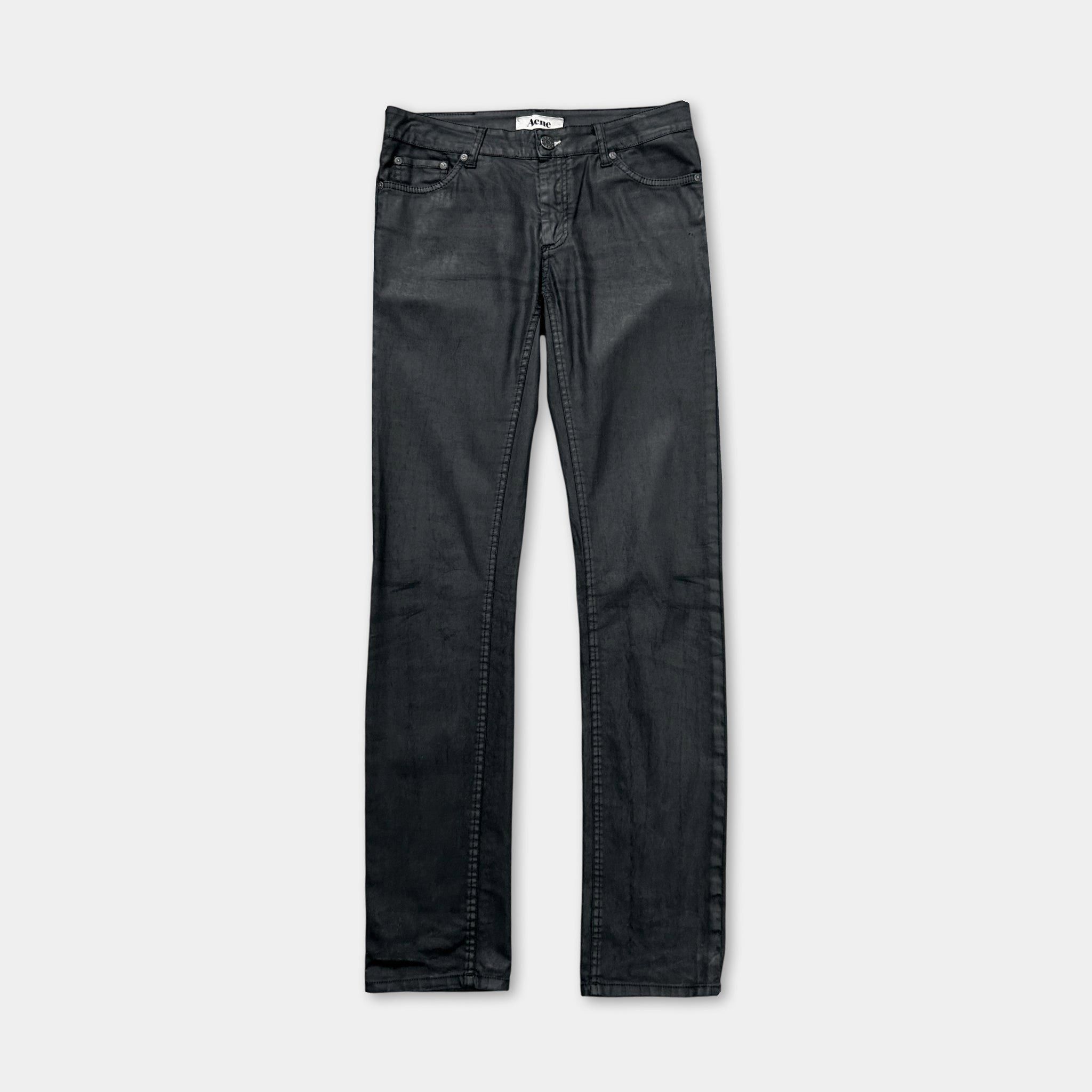 Acne Studios Acne Studios Vintage Avant-Garde Black Coated Denim Skinny J Size 27" / US 4 / IT 40 - 1 Thumbnail
