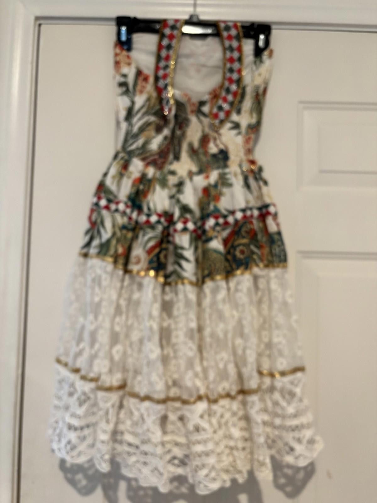 Eden Park Womens Diamond for Eden floral rhinestone/sequin dress #382 Size M / US 6-8 / IT 42-44 - 2 Thumbnail