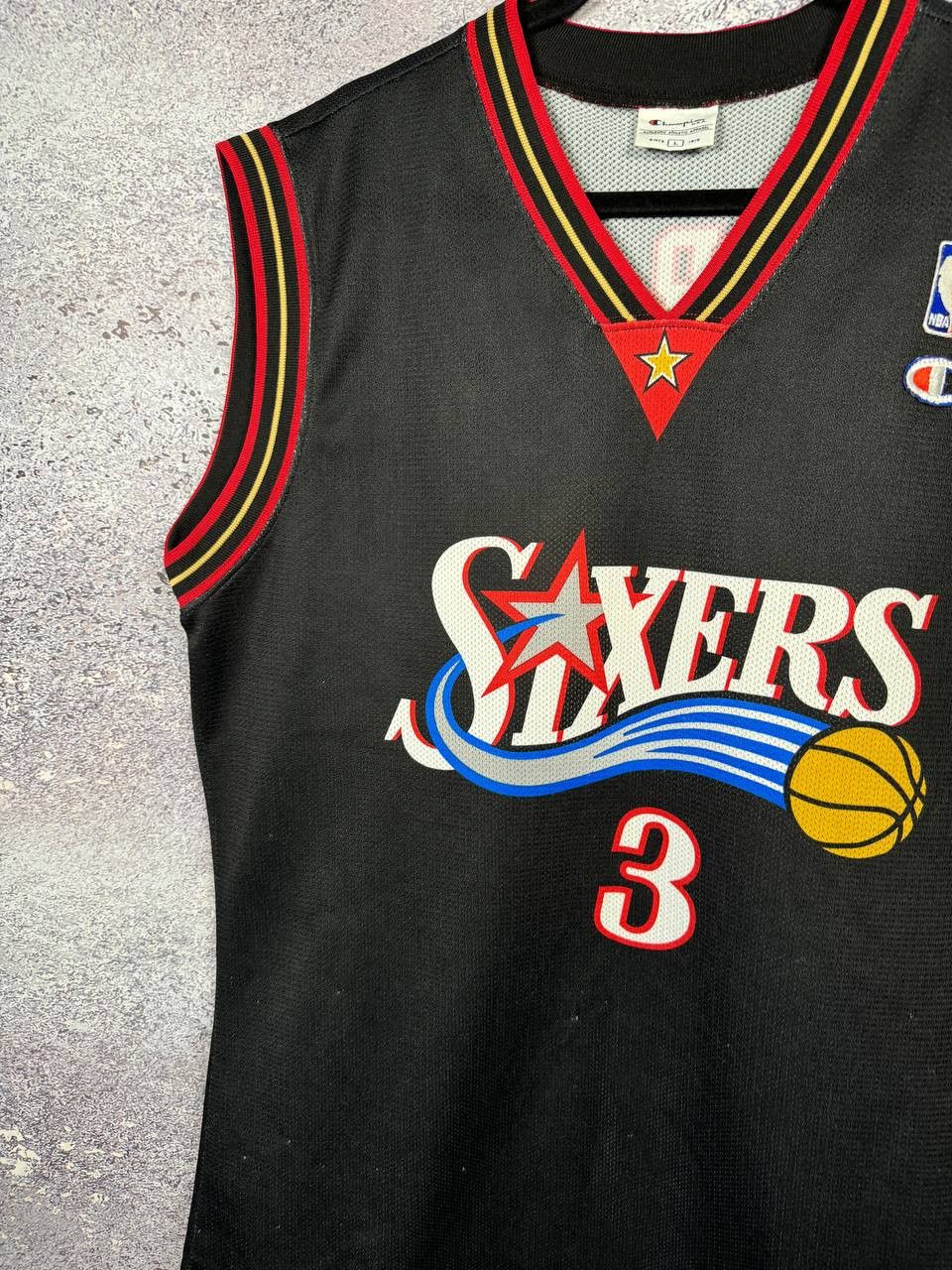 NBA #3 Allen Iverson 90's Champion Sixers Philadelphia Jersey Size US L / EU 52-54 / 3 - 4 Thumbnail