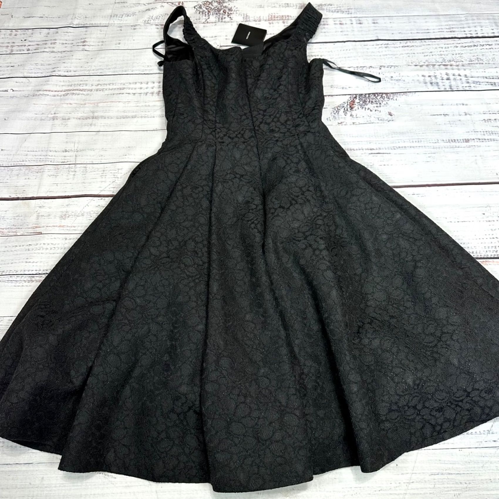 White House Black Market White House Black Market Dress Womens Fit & Flare Sz 0P Black Lined Sleeveless Knee Length Petite Size XS / US 0-2 / IT 36-38 - 5 Thumbnail