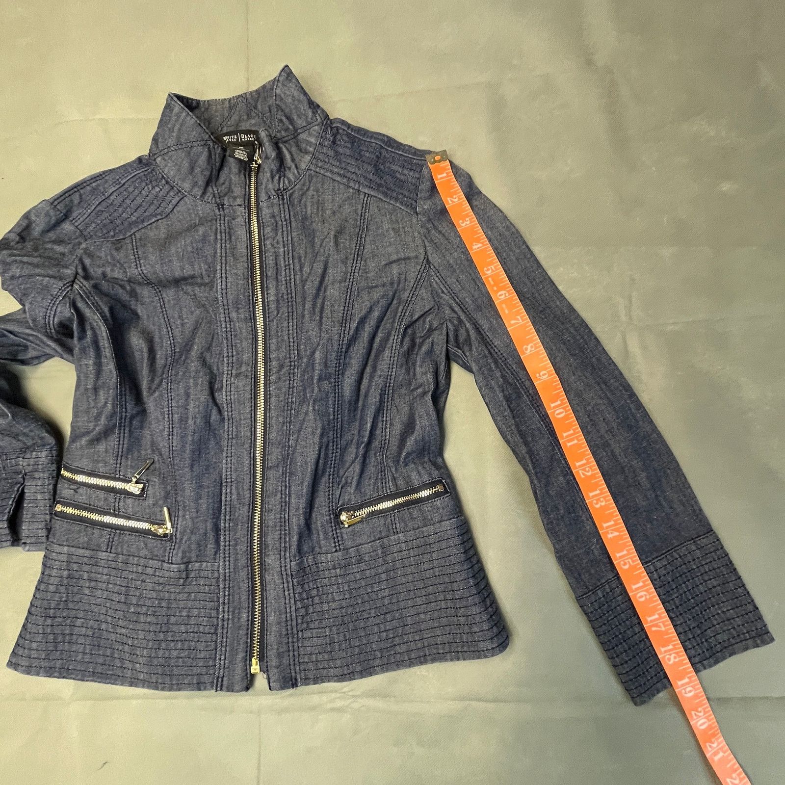 White House Black Market White House Black Market Denim Jacket Womens Size 00 Blue Size XXS / US 00 / IT 34 - 11 Thumbnail