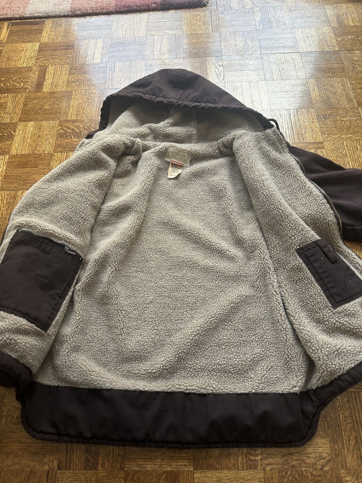 Japanese Brand Vintage Schmidt Workwear Sherpa Lined Hooded Canvas Jacket Size L / US 10 / IT 46 - 6 Thumbnail