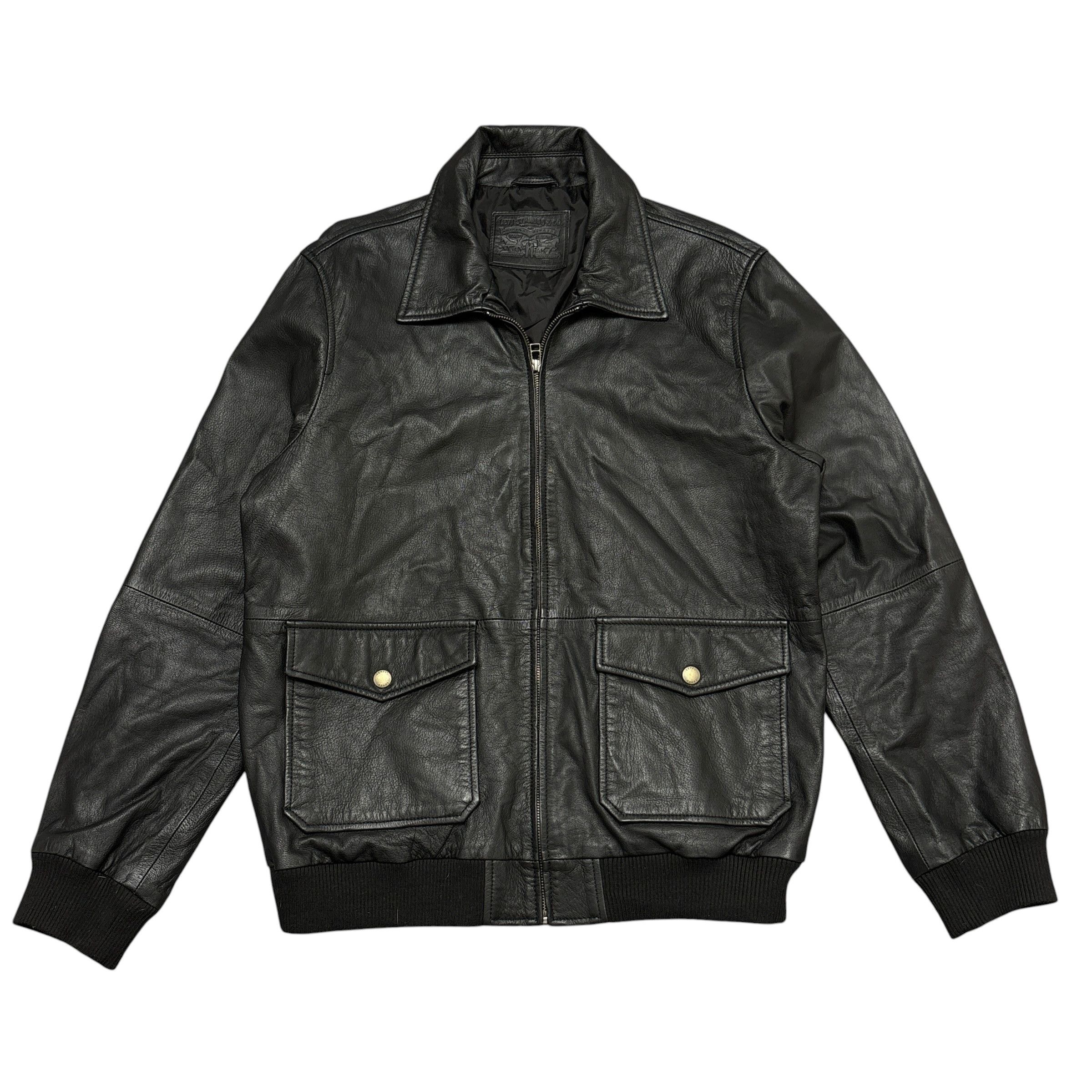 Levi's Levi's Goat Leather Jacket Aviator Bomber Jacket Zip Pockets Size US L / EU 52-54 / 3 - 2 Thumbnail