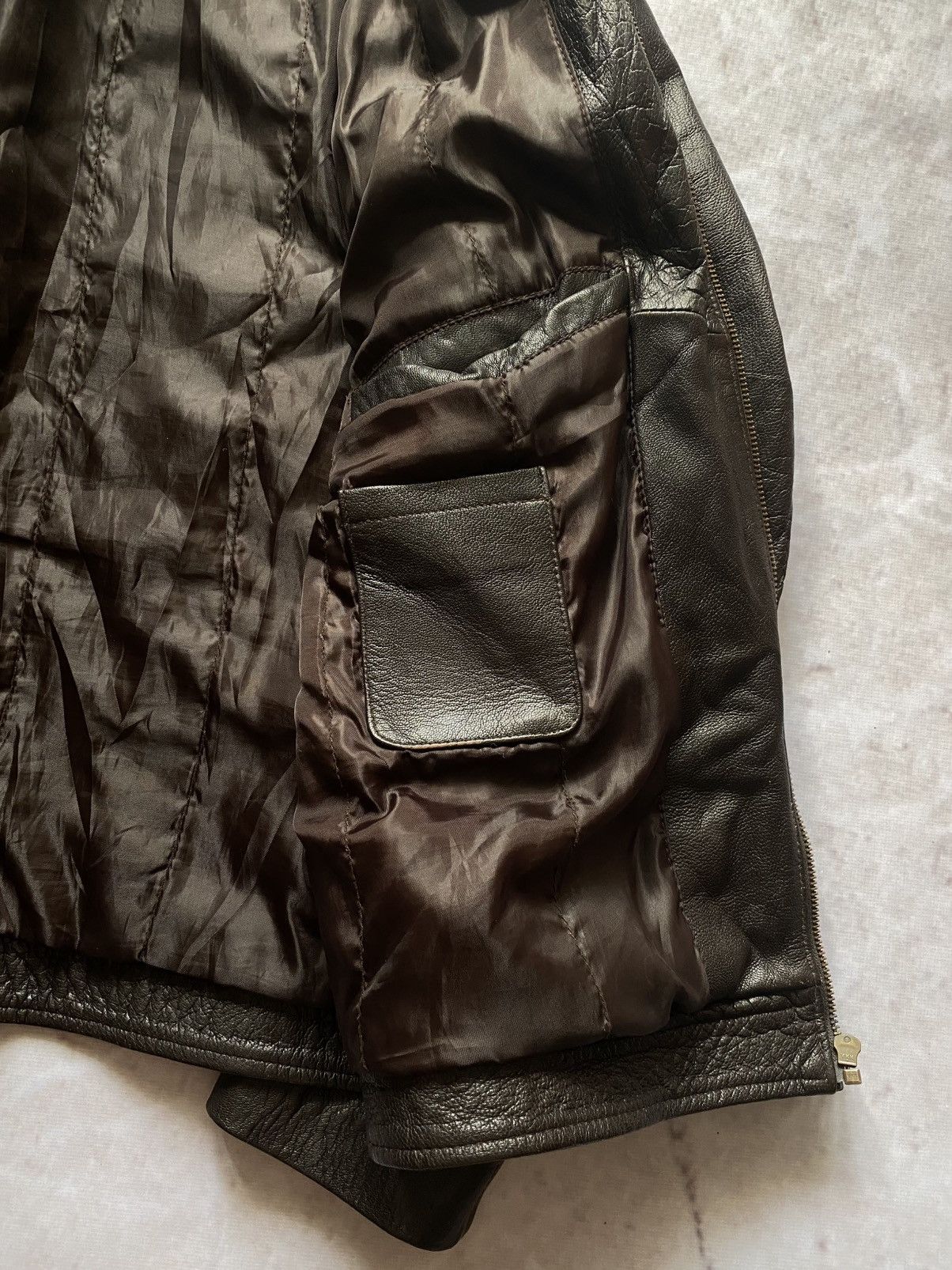 Genuine Leather × Vintage Vintage 90s BIKER MOTO Black FADED Leather Jacket Y2k Hype Size US XL / EU 56 / 4 - 8 Thumbnail