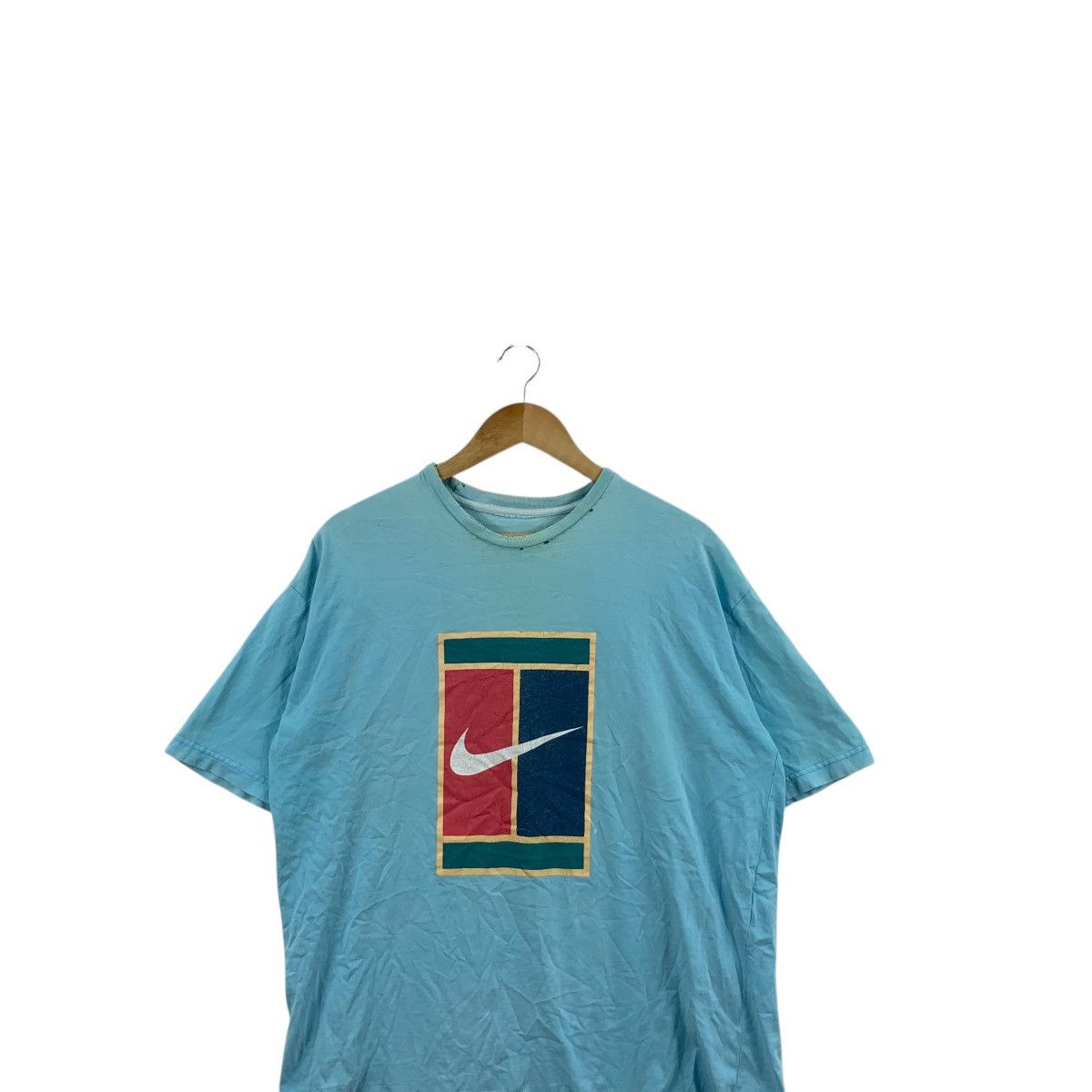 Nike Vintage NIKE CHALLENGE COURT Sun Faded Tee Shirt Top Size US L / EU 52-54 / 3 - 2 Thumbnail