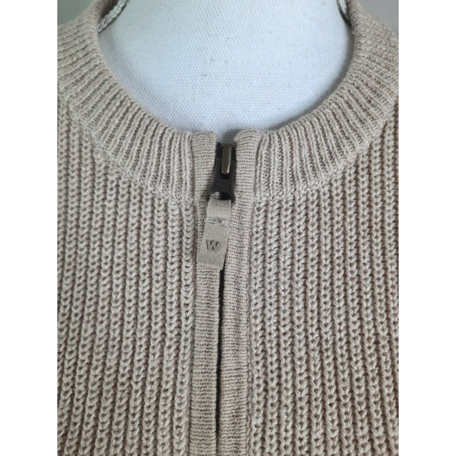 Vintage Woolrich Cardigan Sweater Jacket Full Zip Beige M Womens Woolrich Oat Mix Full Zip Beige S6C Size M / US 6-8 / IT 42-44 - 5 Thumbnail