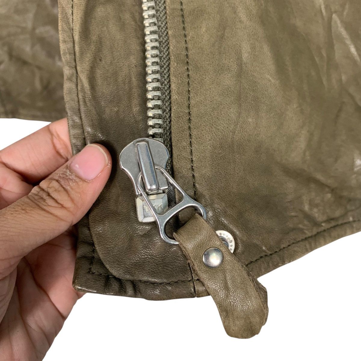 Isabel Marant Etoile Isabel Marant Etoile Olive Green Leather Jacket Size S / US 4 / IT 40 - 13 Thumbnail
